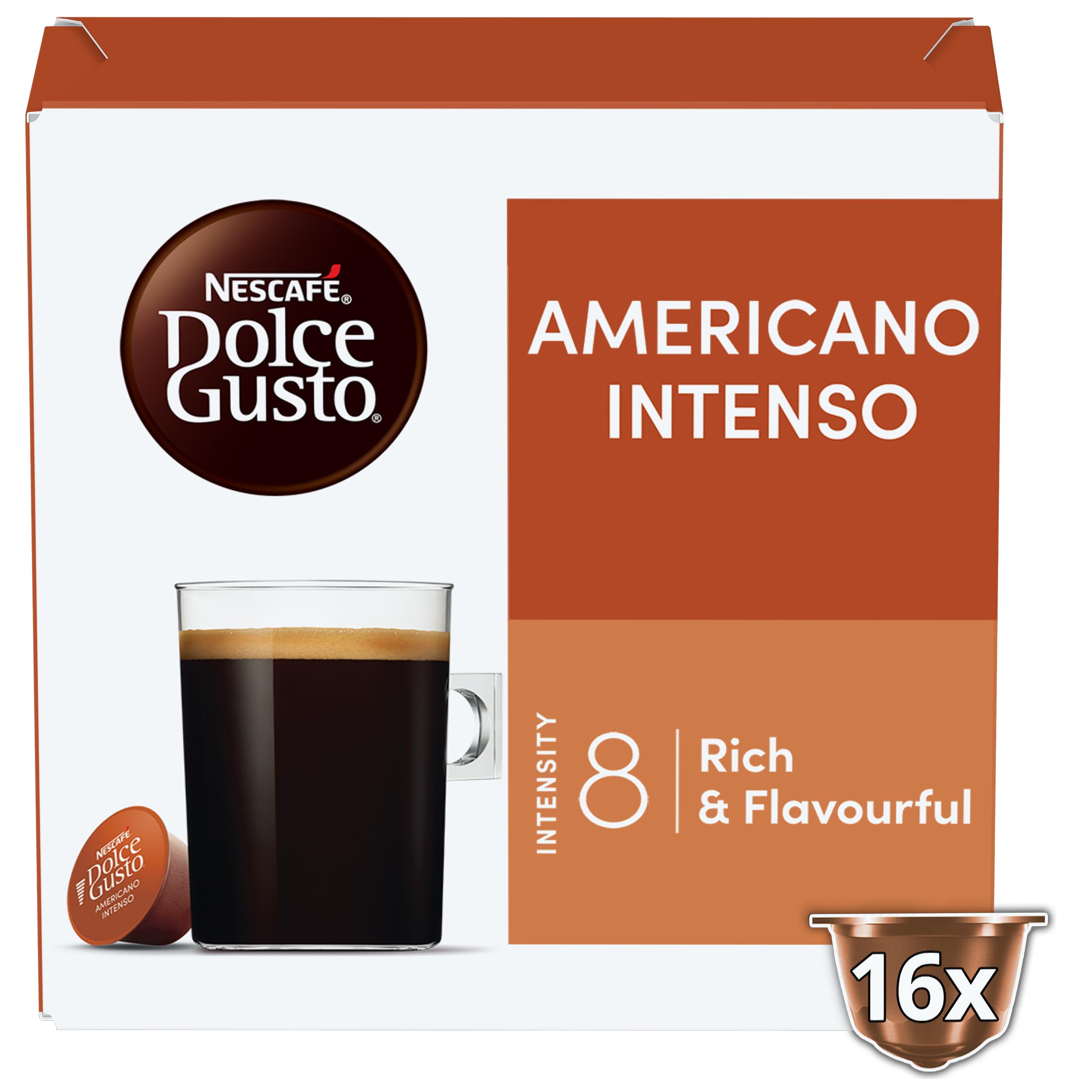 NESCAFÉ DOLCE GUSTO Americano Intenso - 48 Capsules (Pack of 3, 16 Count Each)
