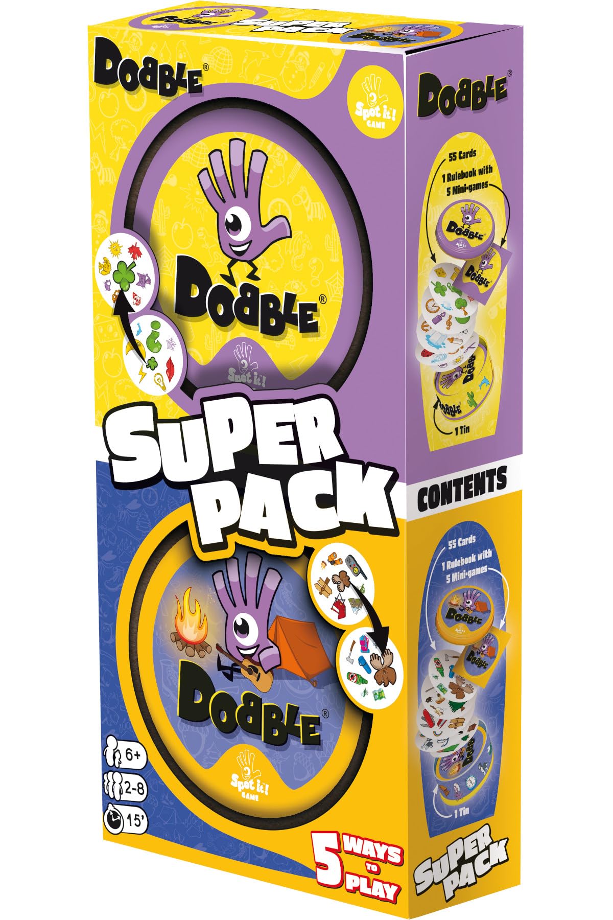 Asmodee Dobble Super Pack (Camping + Classic) Family Card Game for Ages 6 and Up