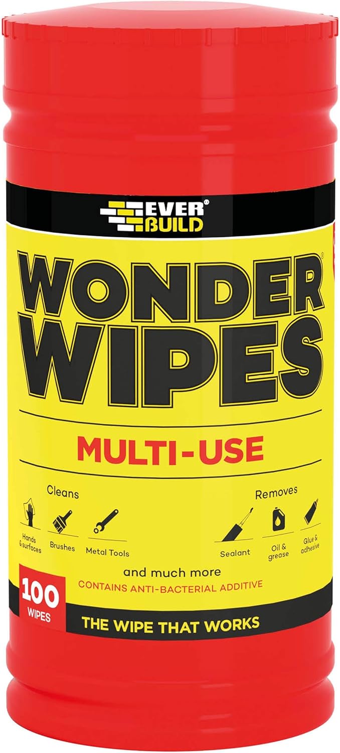 Everbuild - Wonder Wipes Multi-Use Cleaning Wipes, 100 Wipes, Red