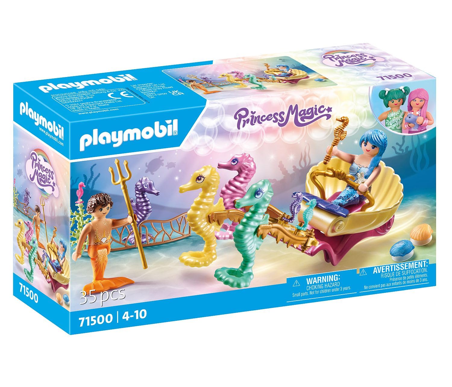 Playmobil Mermaid with Seahorse Carriage - Imaginative Underwater Playset for Kids