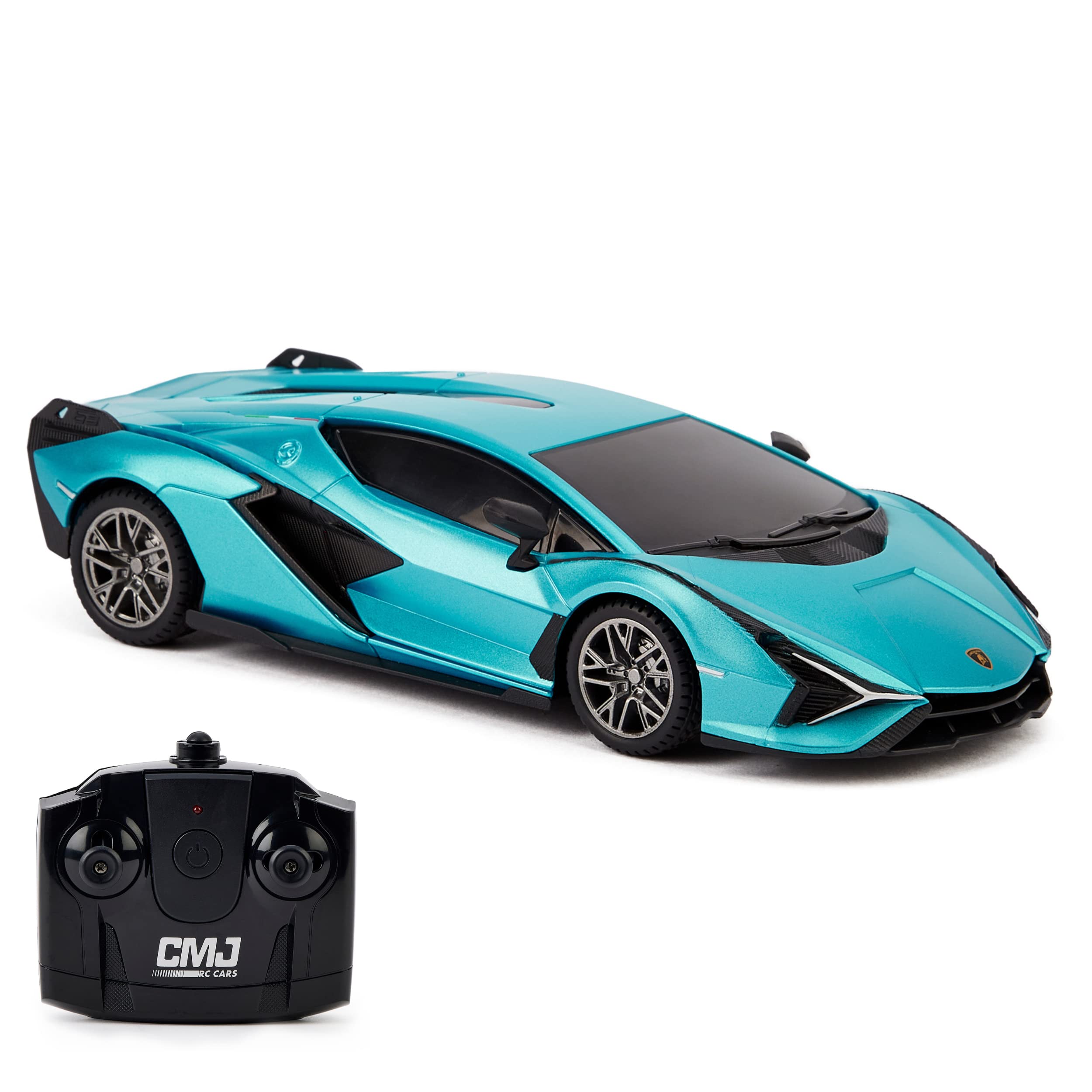 1:24 Scale RC Lamborghini Sián FKP 37 - Blue Licensed Remote Control Car for Kids & Adults