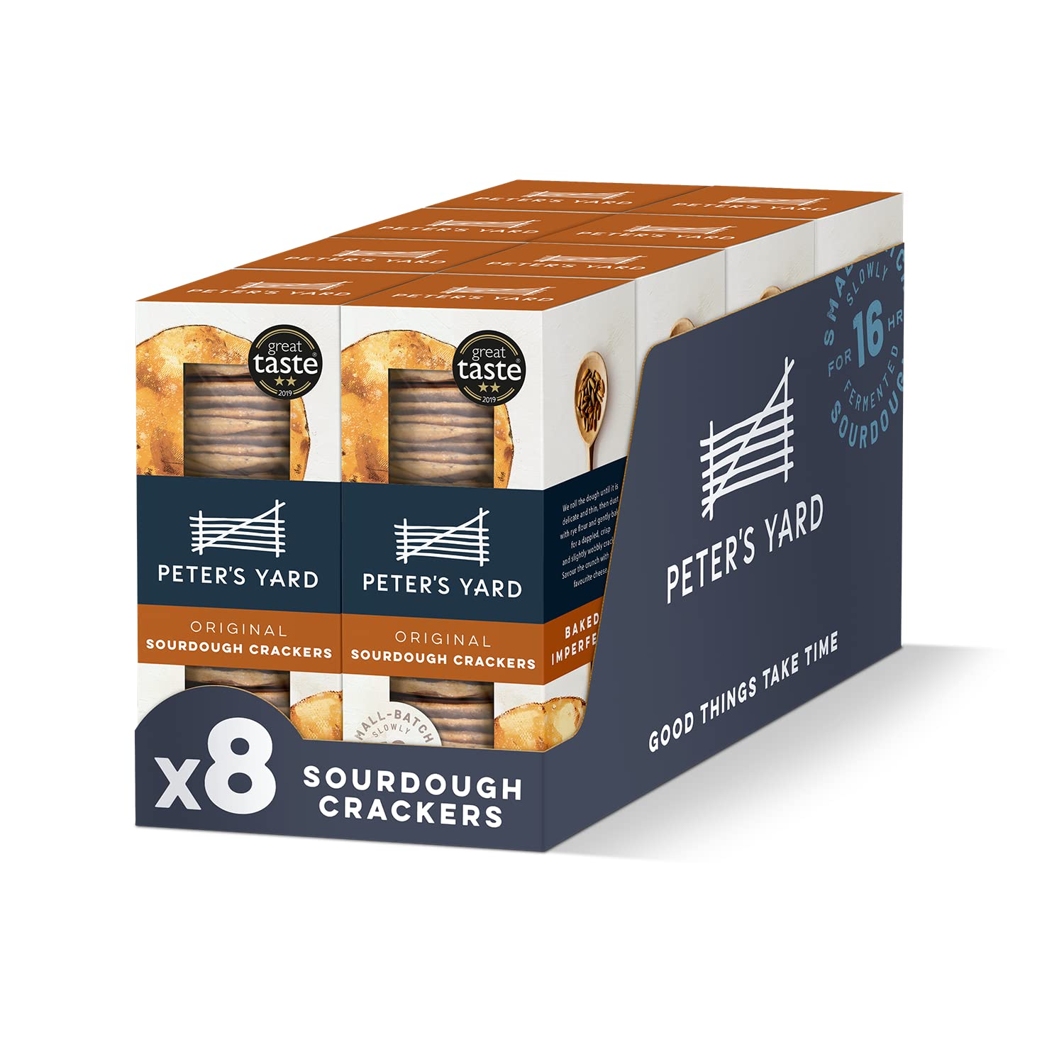 Peter's Yard Sourdough Crackers, High Fibre, No Palm Oil, Natural Ingredients, 8-Pack