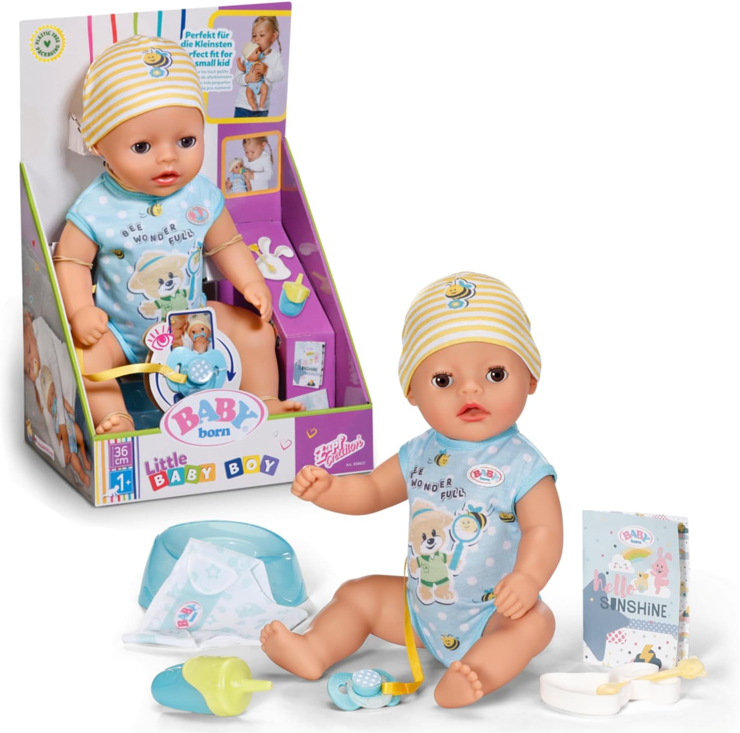 BABY born Little Magic Boy 36 cm - Interactive Baby Doll with 7 Lifelike Functions for Toddlers