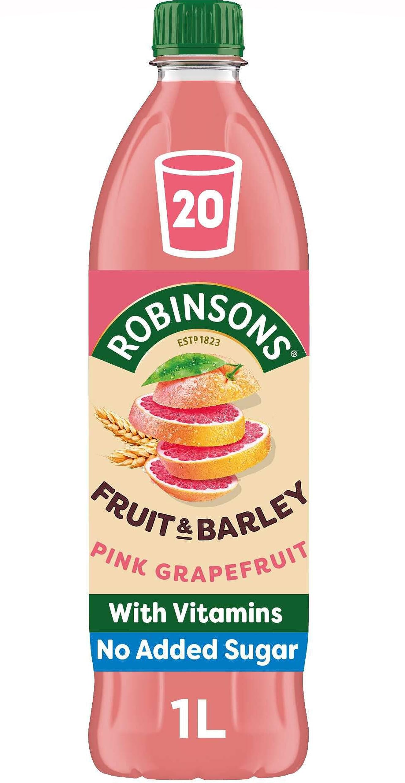 Robinsons Fruit and Barley - Real Fruit Squash, Low Calorie - Pink Grapefruit