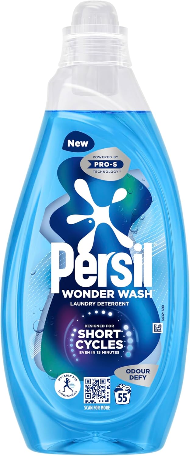 Persil Wonder Wash Odour Defy Bio Liquid Laundry Detergent 1.485 L (55 Washes)