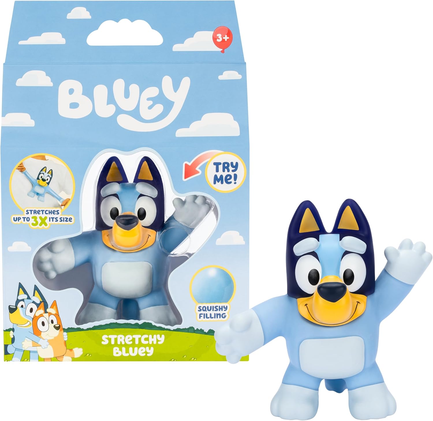 Stretchy Bluey - Super Stretchy Squishy Toy Figure for Toddlers 3+