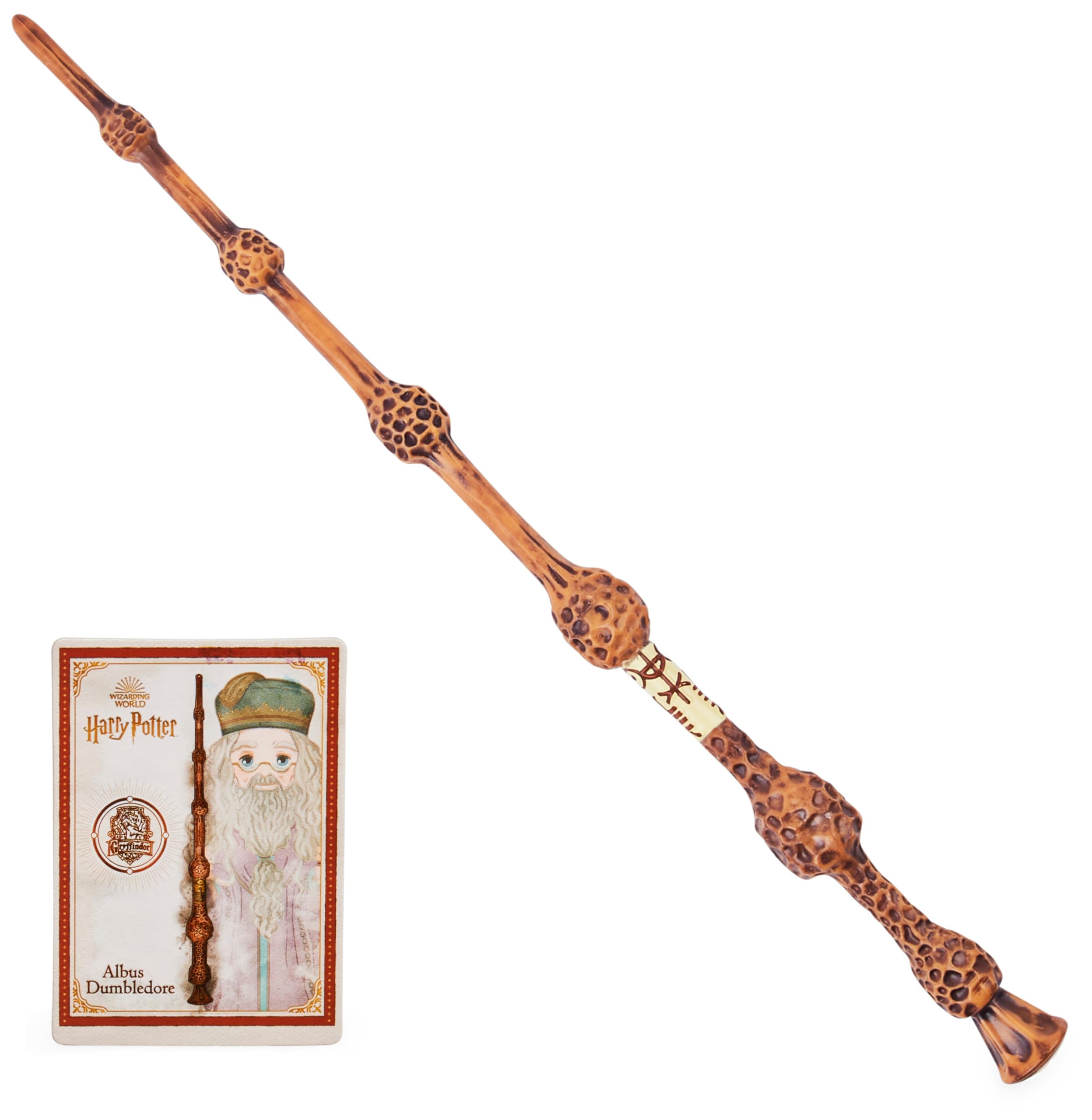 Wizarding World Albus Dumbledore 12-inch Replica Wand with Incendio Spell Card - Harry Potter Role Play Toy for Kids 6+