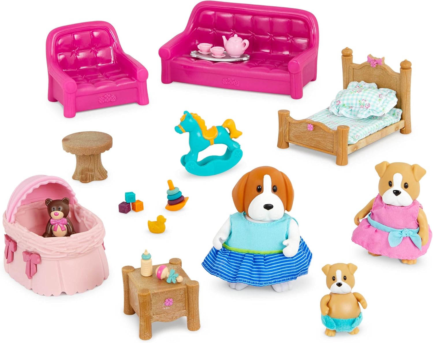 Li'l Woodzeez Living Room & Nursery Playset with 3 Figurines - WZ6823Z