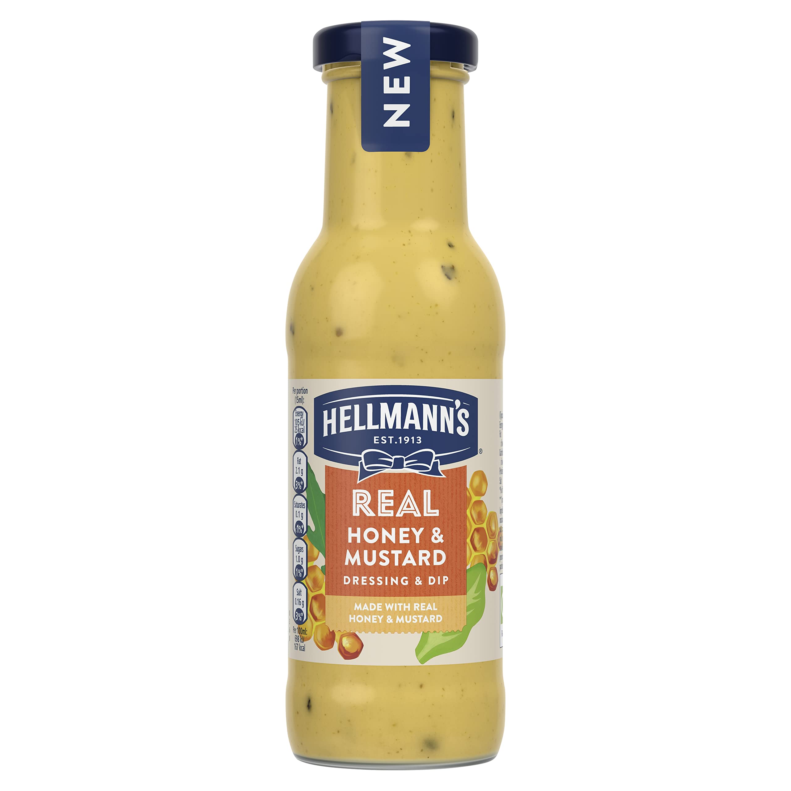 Hellmann's Real Honey & Mustard Salad Dressing & Dip - 450g Creamy Condiment
