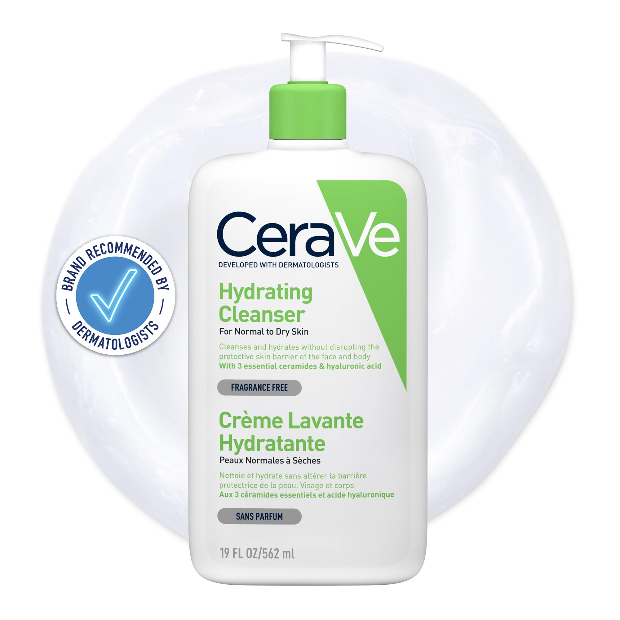 CeraVe Hydrating Cleanser for Face & Body with 3 Essential Ceramides & Hyaluronic Acid (630g)