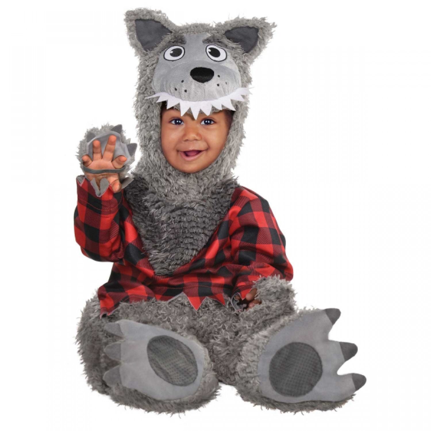 Amscan Baby Wolf Costume - Infant Boys Halloween Fancy Dress Jumpsuit