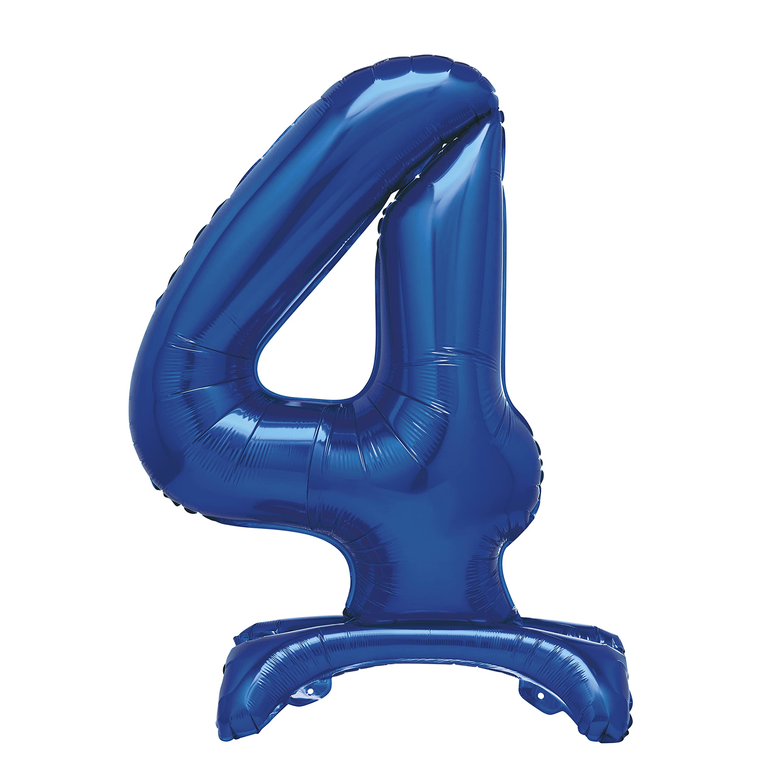 Unique Blue Standing Number 4 Foil Balloon 30" - Giant Air-Fill Party Decoration