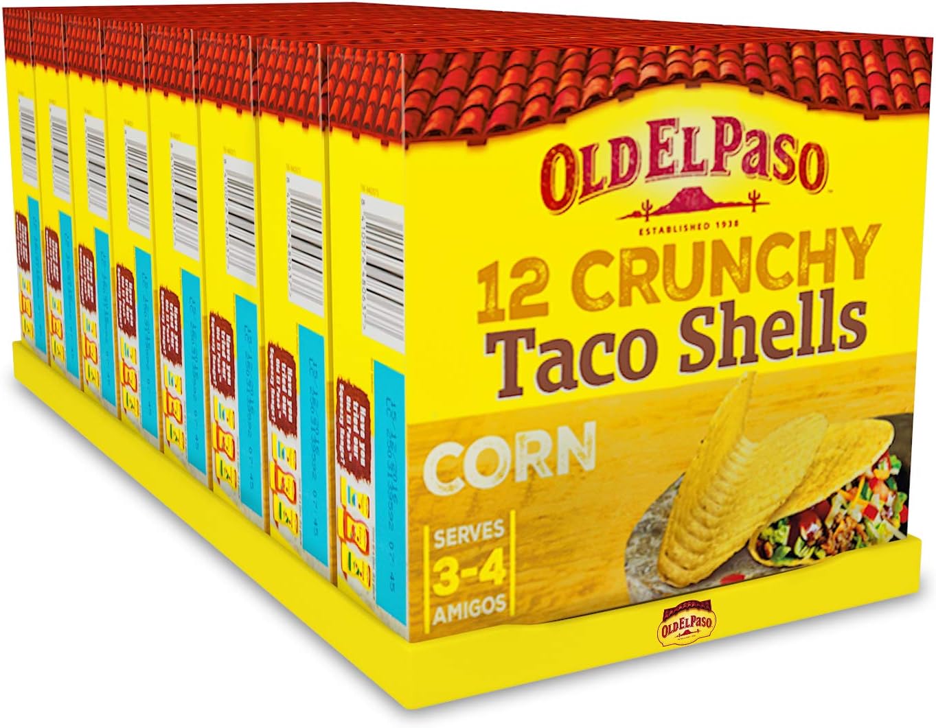 Old El Paso Original Hard and Crunchy Taco Shells 156 g (Pack of 8)