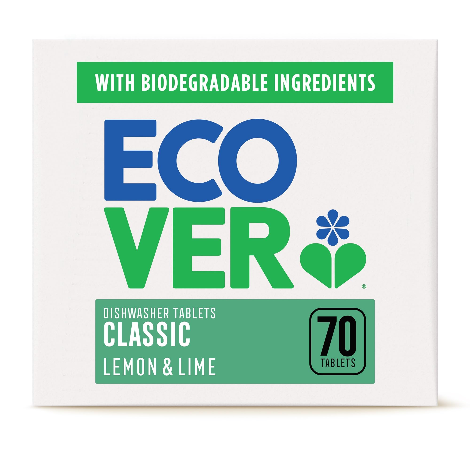 Ecover - Classic Dishwasher Tablets (70 Tablets, Lemon & Lime Scent)