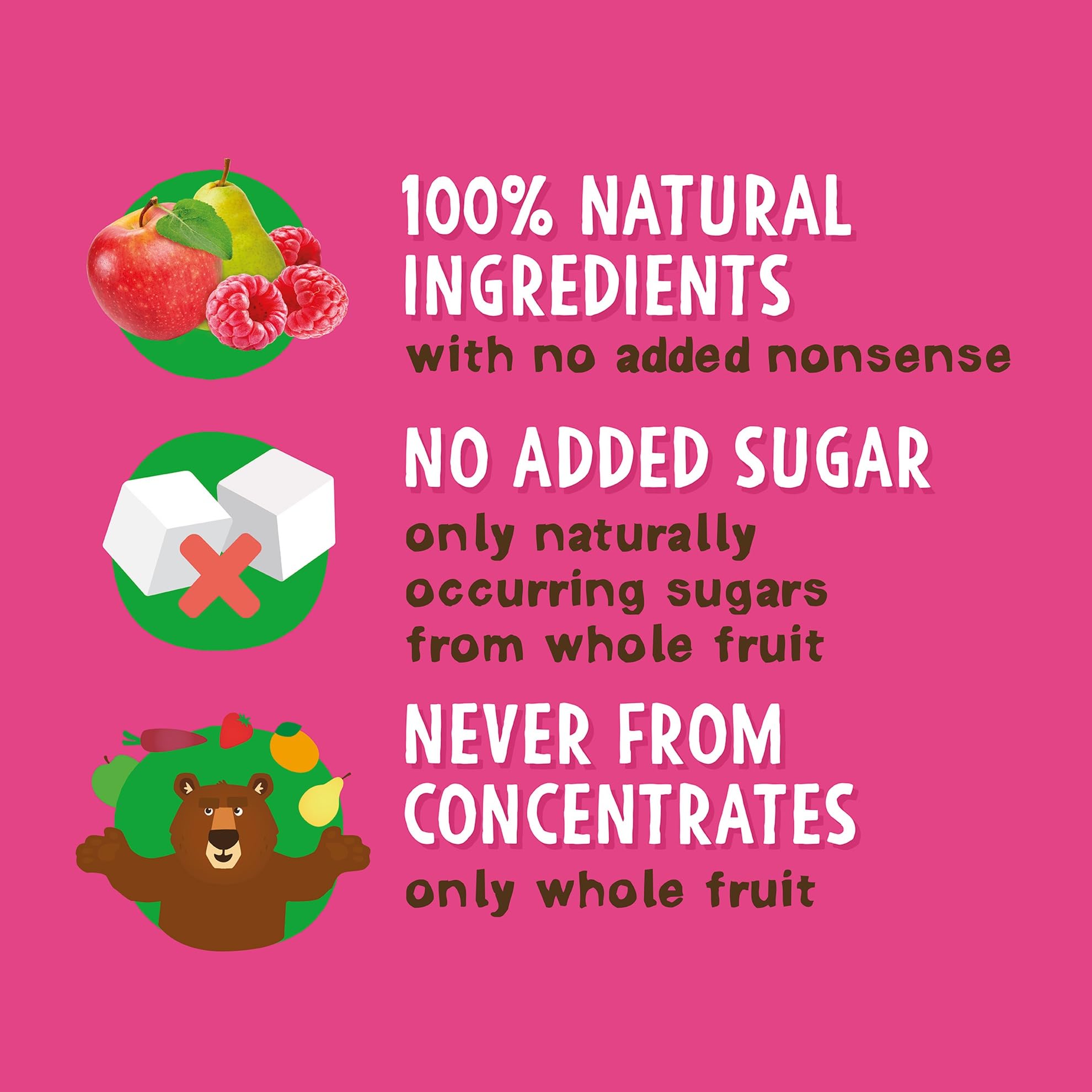 BEAR Raspberry & Blueberry Paws - Delicious Real Fruit - Suitable for 2+ ye