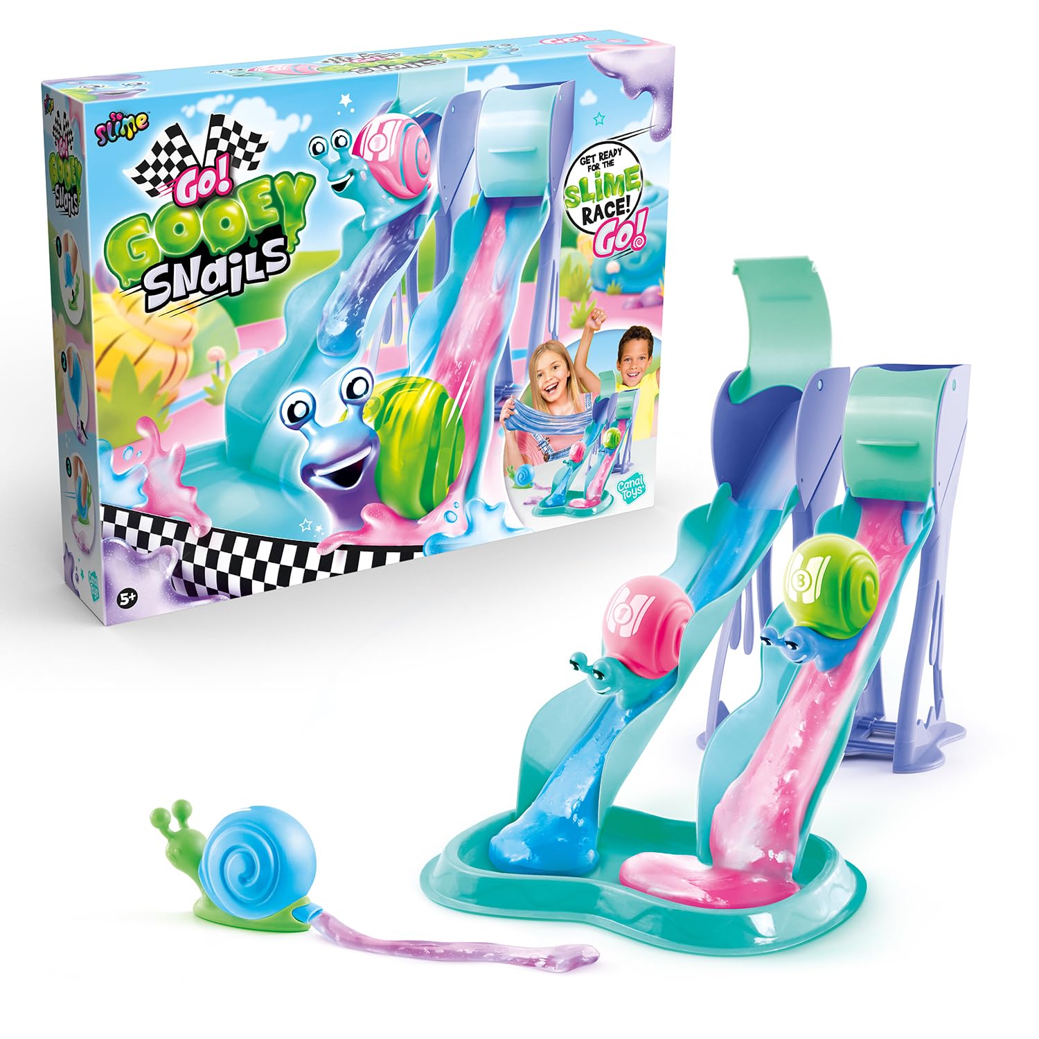 Go Gooey Snails Slime Race Set - Slime Playset for Kids 3 Years and Up