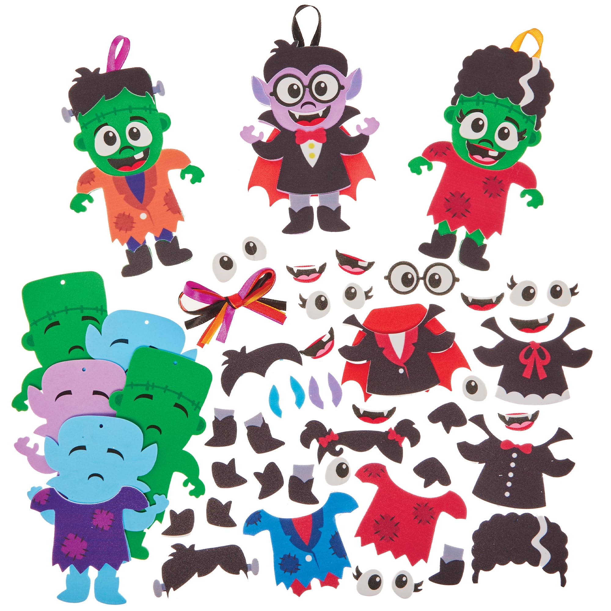 Baker Ross FX745 Vampire & Monster Decoration Craft Kit - Pack of 8