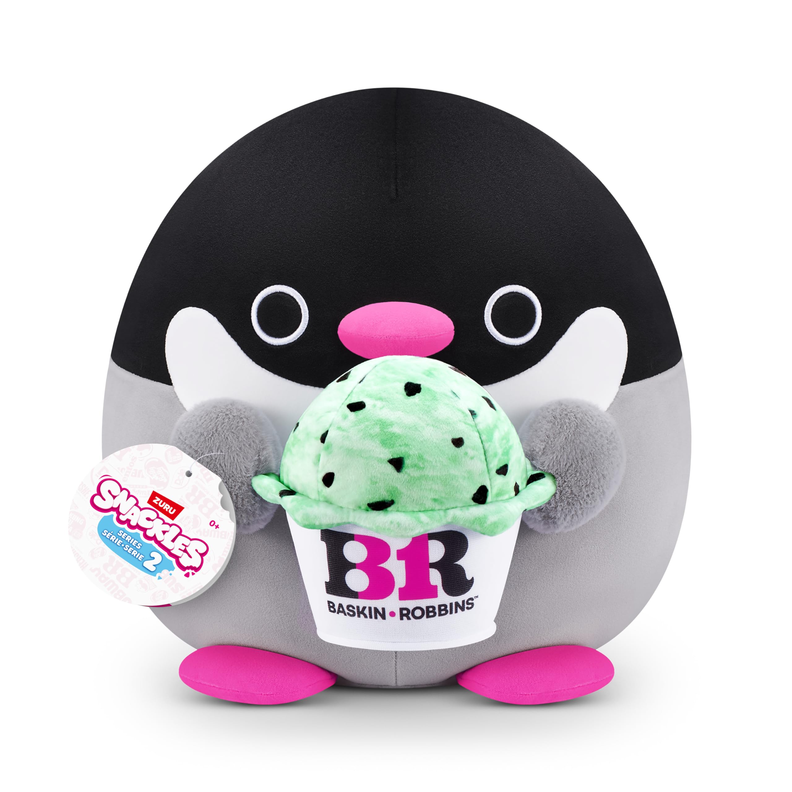 Snackles Series 2 Penguin (Baskin Robbins) - Super Soft 35 cm Plush Collectible Toy