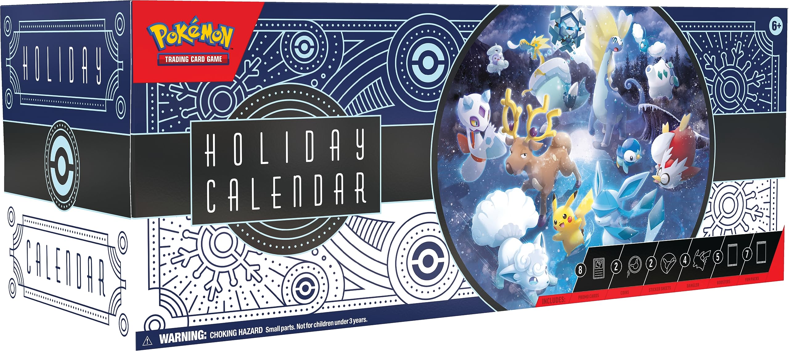 Pokémon TCG: Holiday Calendar – 25-Day Countdown with 8 Foil Promo Cards, 5 Booster Packs & More