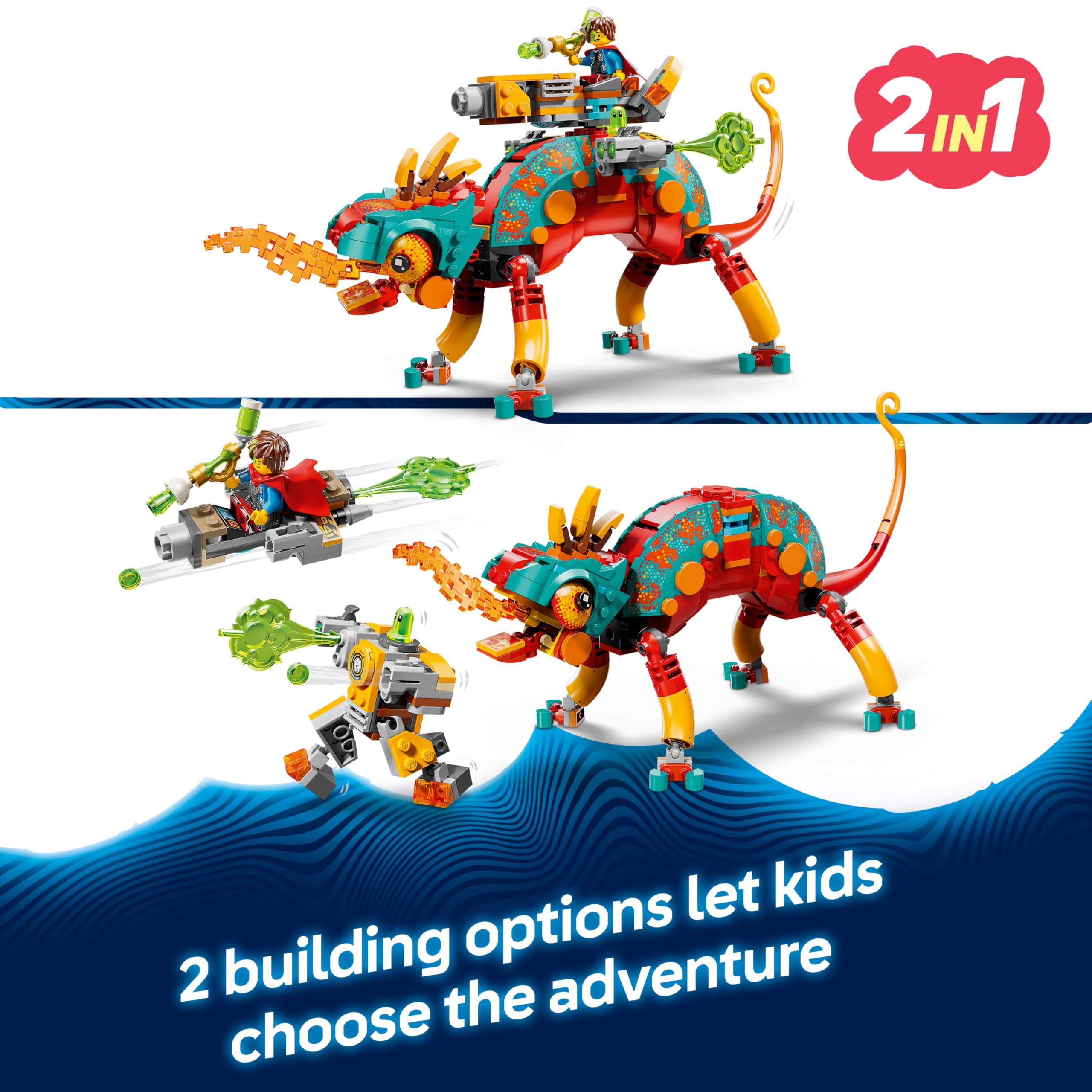 LEGO DREAMZzz Mateo's Fire Chameleon - 2-in-1 Transforming Animal Playset for Kids 7+