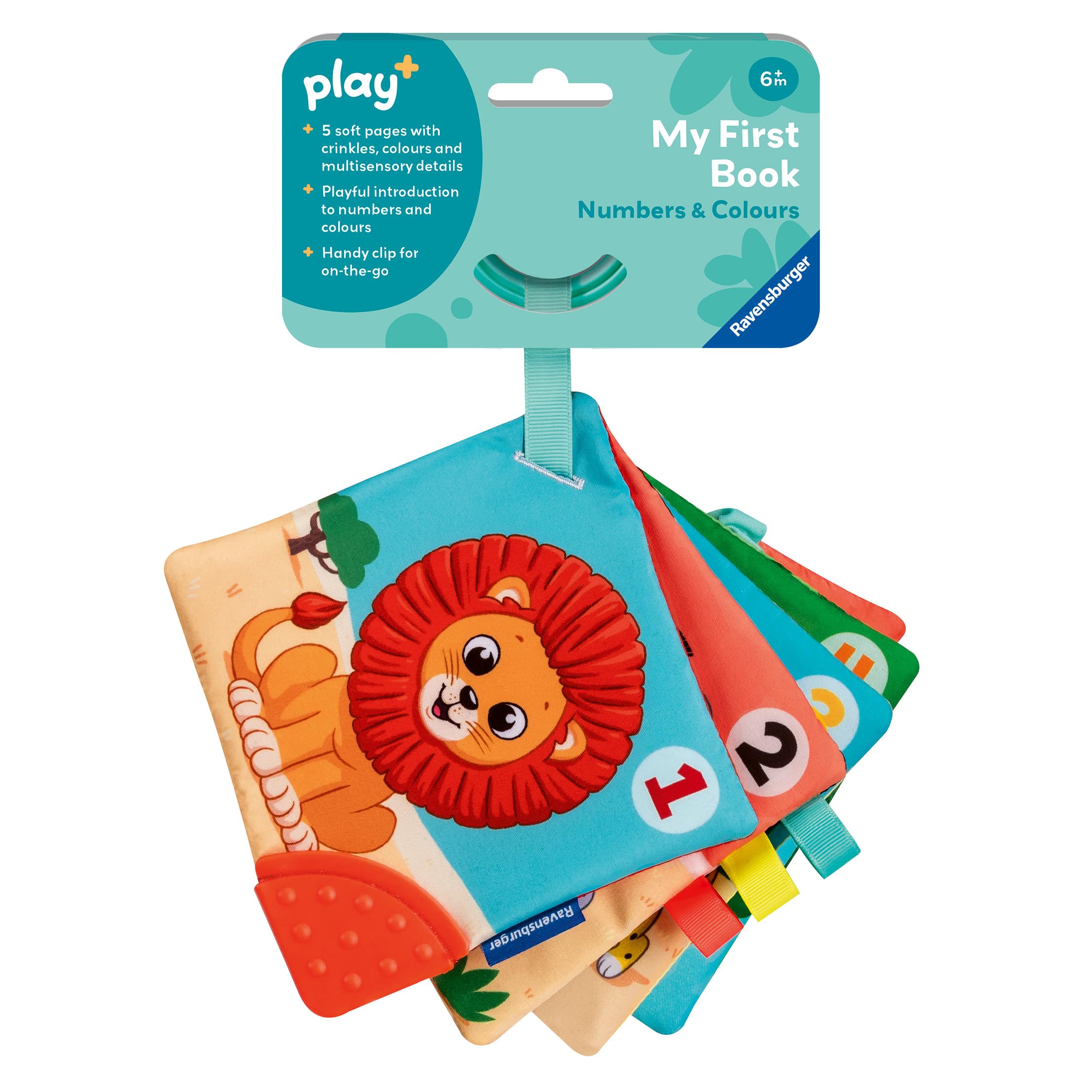 Ravensburger Play+ My First Numbers & Colours Book - Soft Sensory Baby Toy