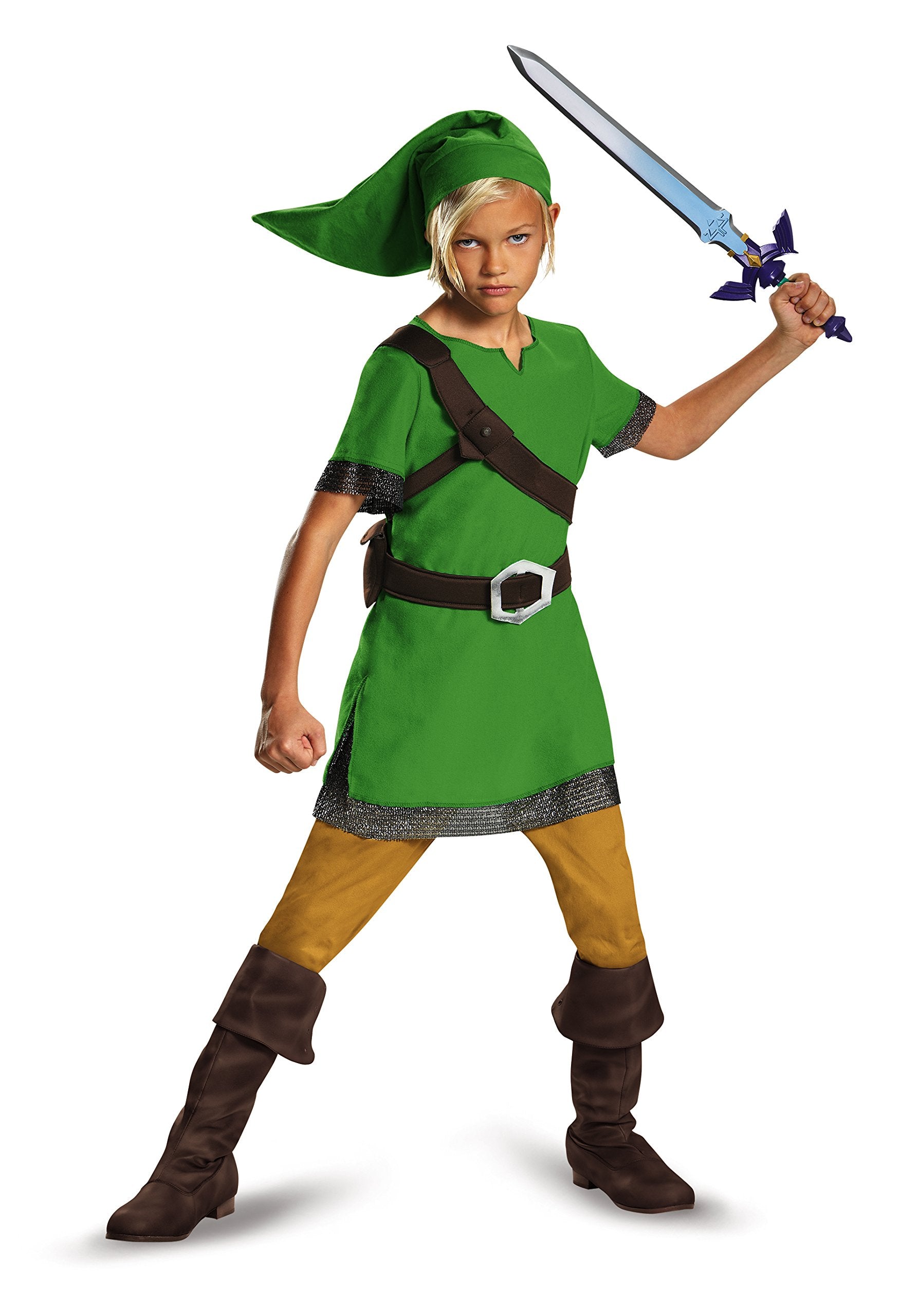 The Legend of Zelda - Link Costume for Kids, Green, Large