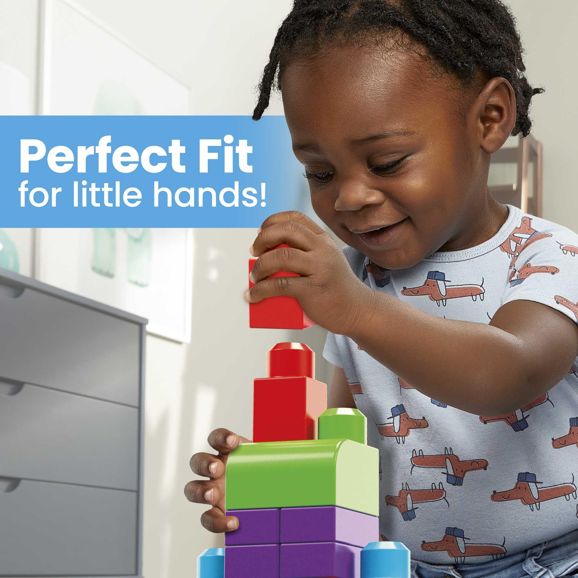 Mega Bloks DCH55 Grand sac de construction, bleu 60 pièces