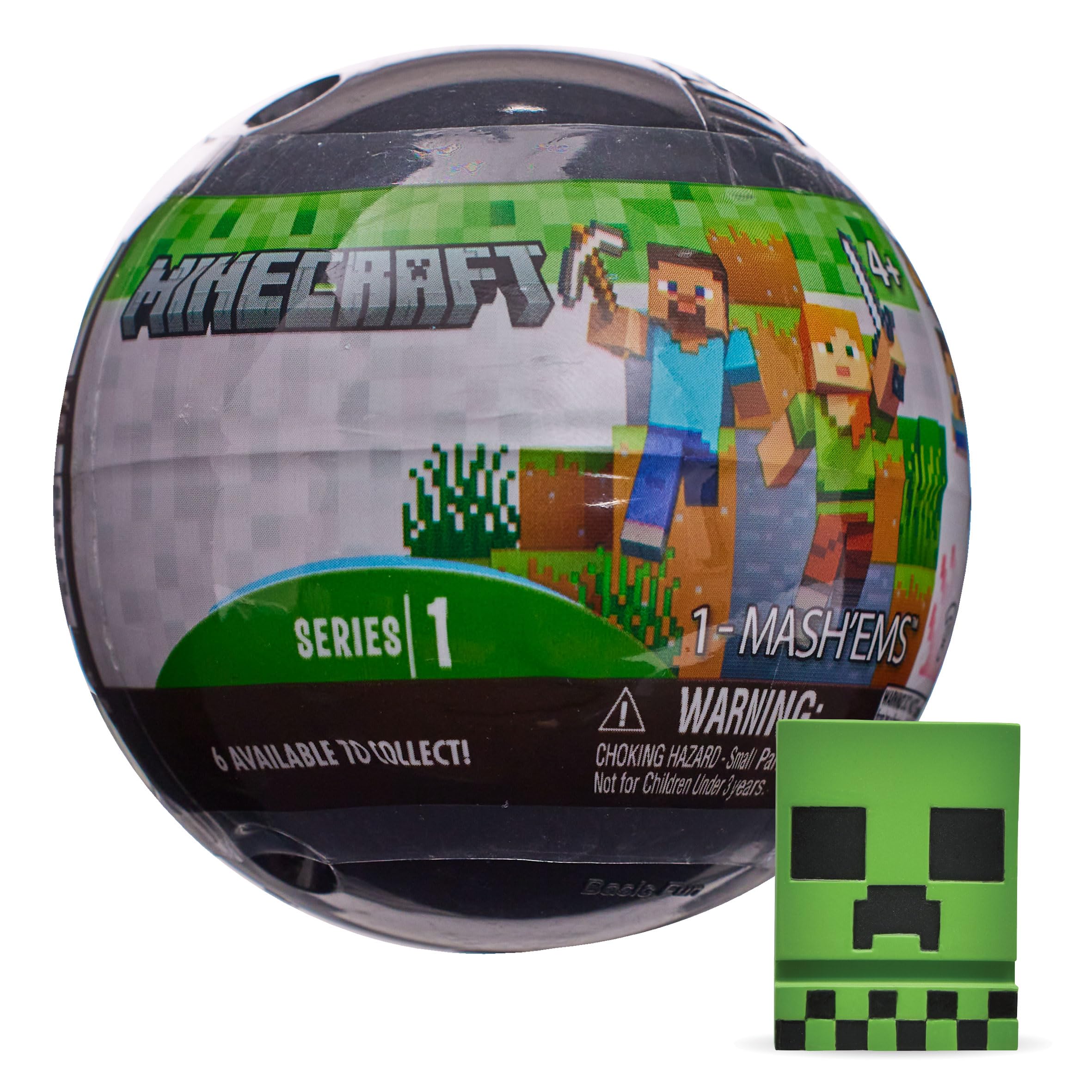 Mash'ems Minecraft Collectible Squishy Characters - Twist, Squish & Launch Fun for Kids