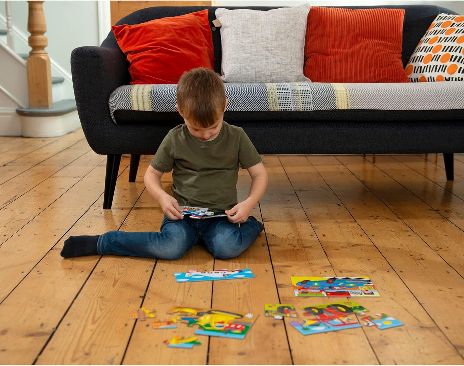 Galt Toys 4 Puzzles in a Box - Vehicles Educational Jigsaw Puzzle Set for Kids 3 Years+