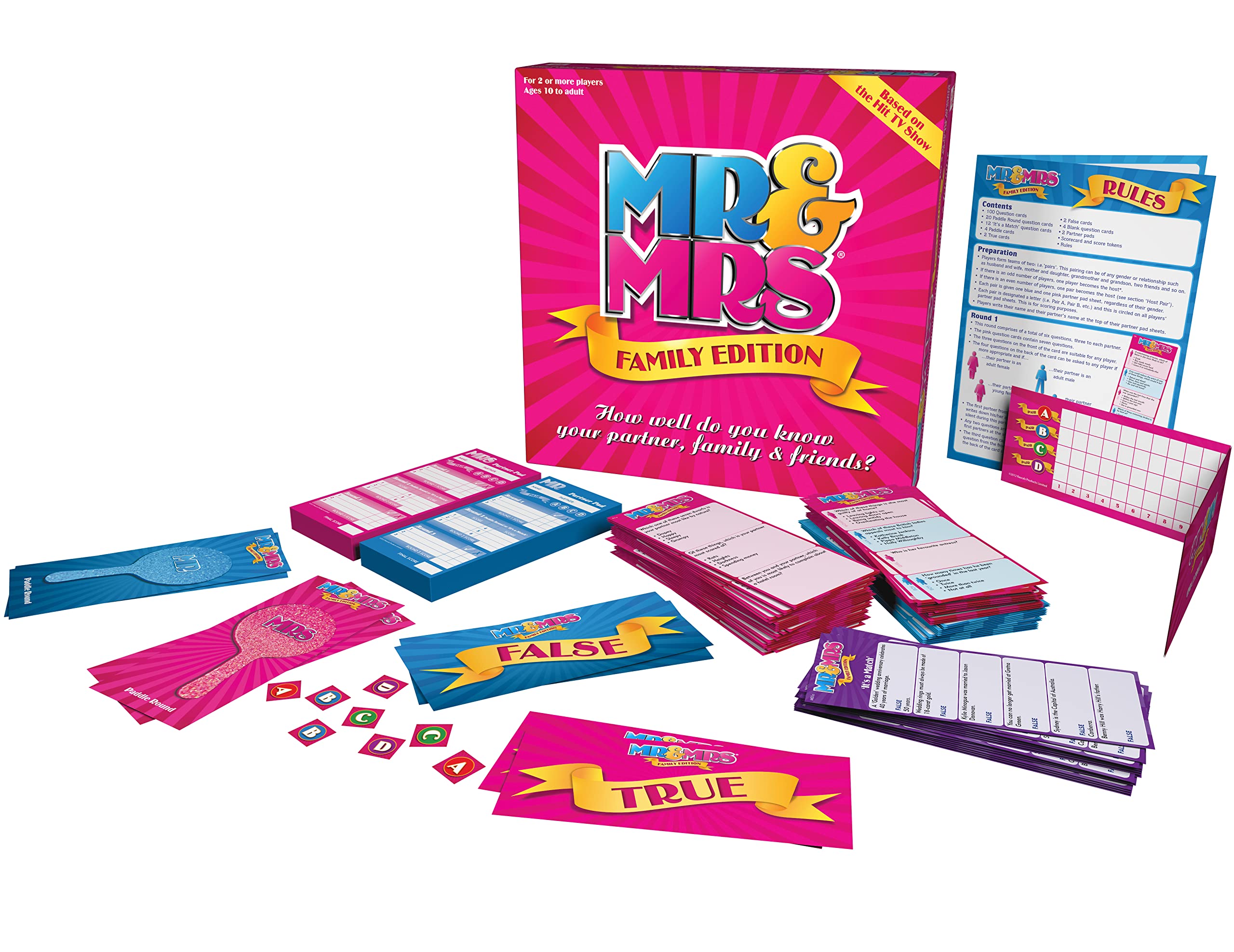 Rascals Mr & Mrs Family Edition Party Board Game for 2+ Players, Ages 10+, 30-Minute Play Time