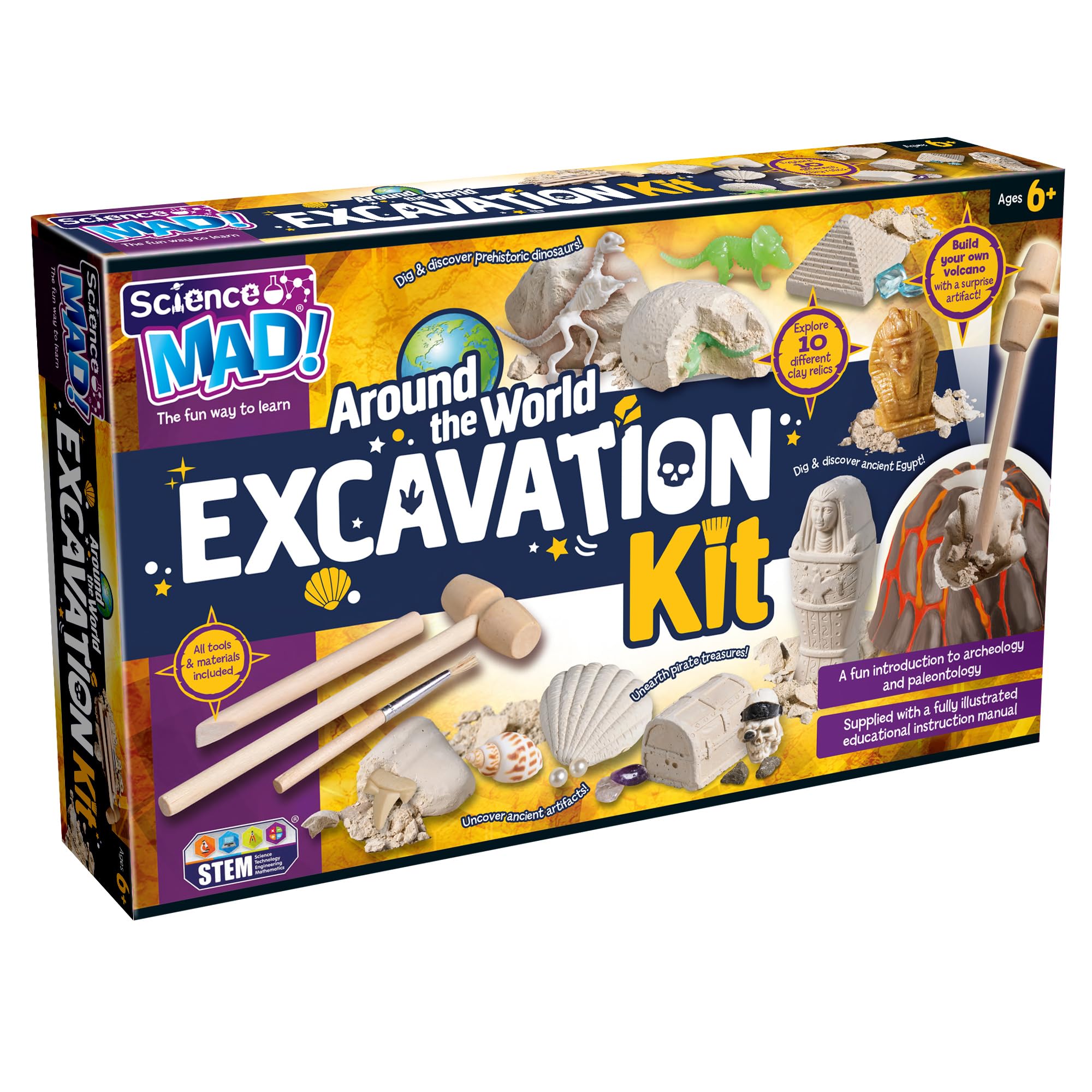 Science Mad - Around The World Excavation Kit for Kids