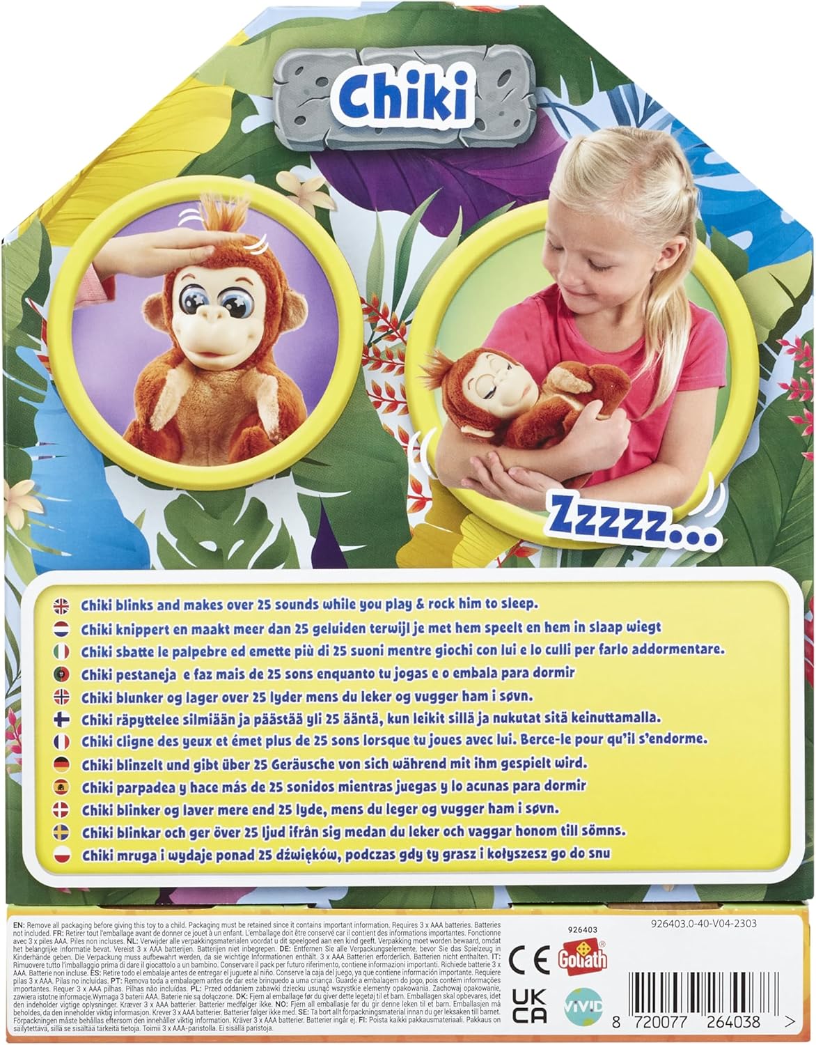 Animagic Chiki the Baby Gorilla - Super Soft Interactive Plush with 14+ Sounds & Movements