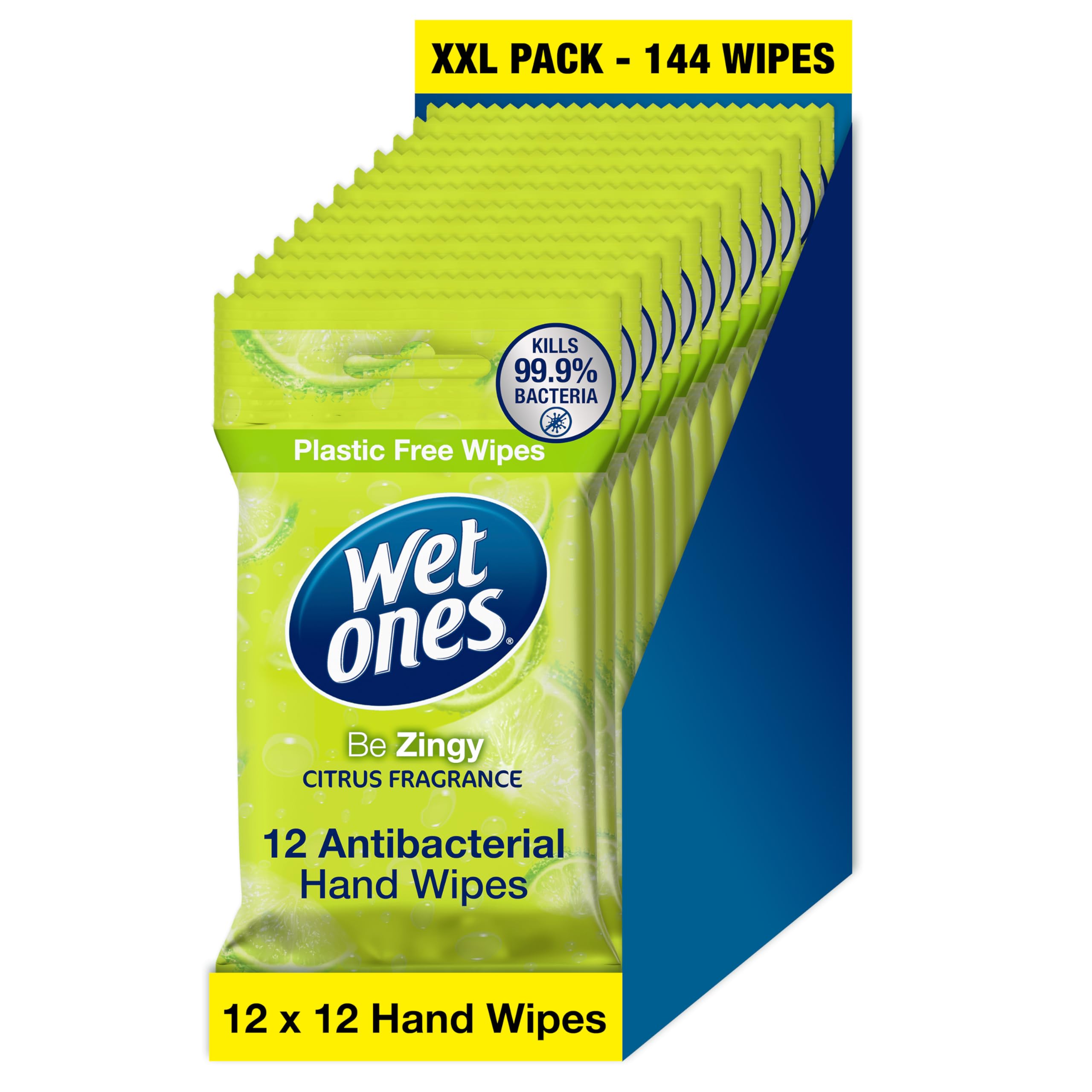 Wet Ones – Be Zingy Plastic-Free Antibacterial Pocket Hand Wipes