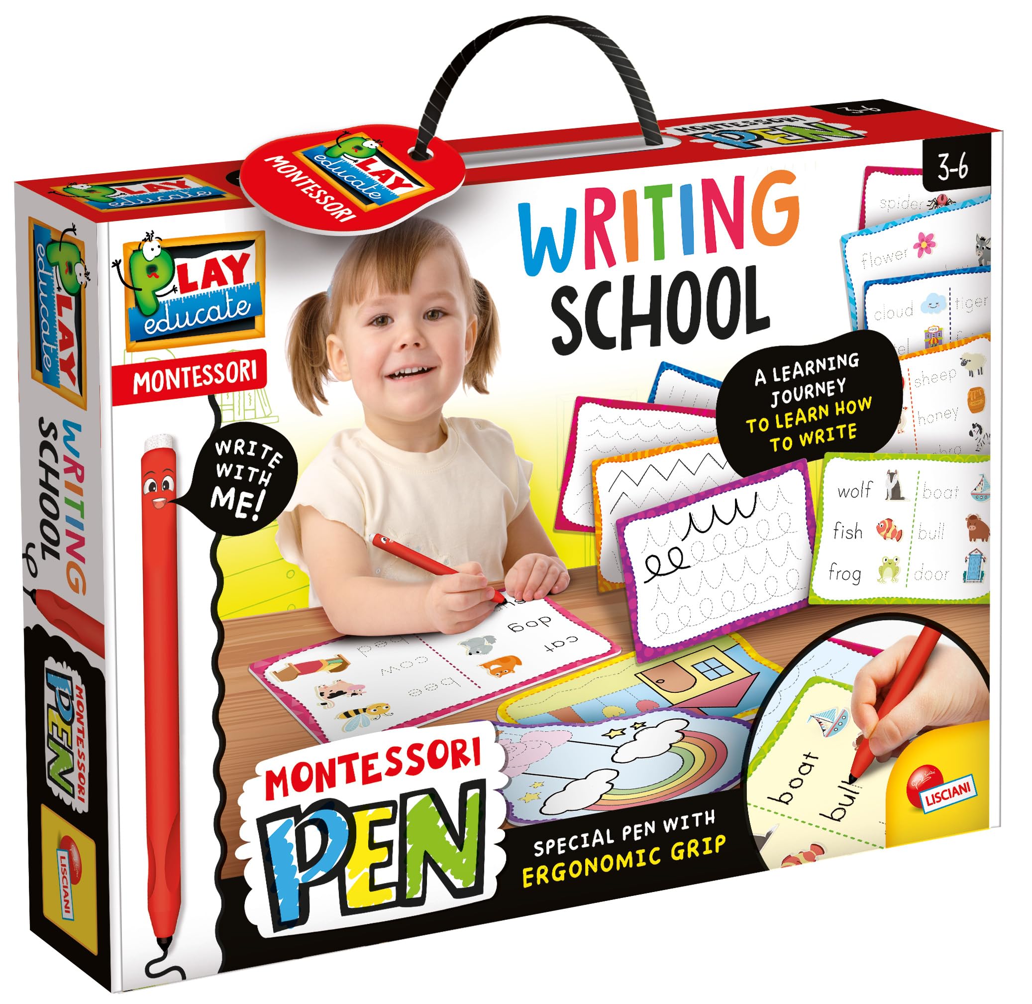Lisciani Montessori Writing School Pen - Educational Writing Tool for Kids Ages 3-6