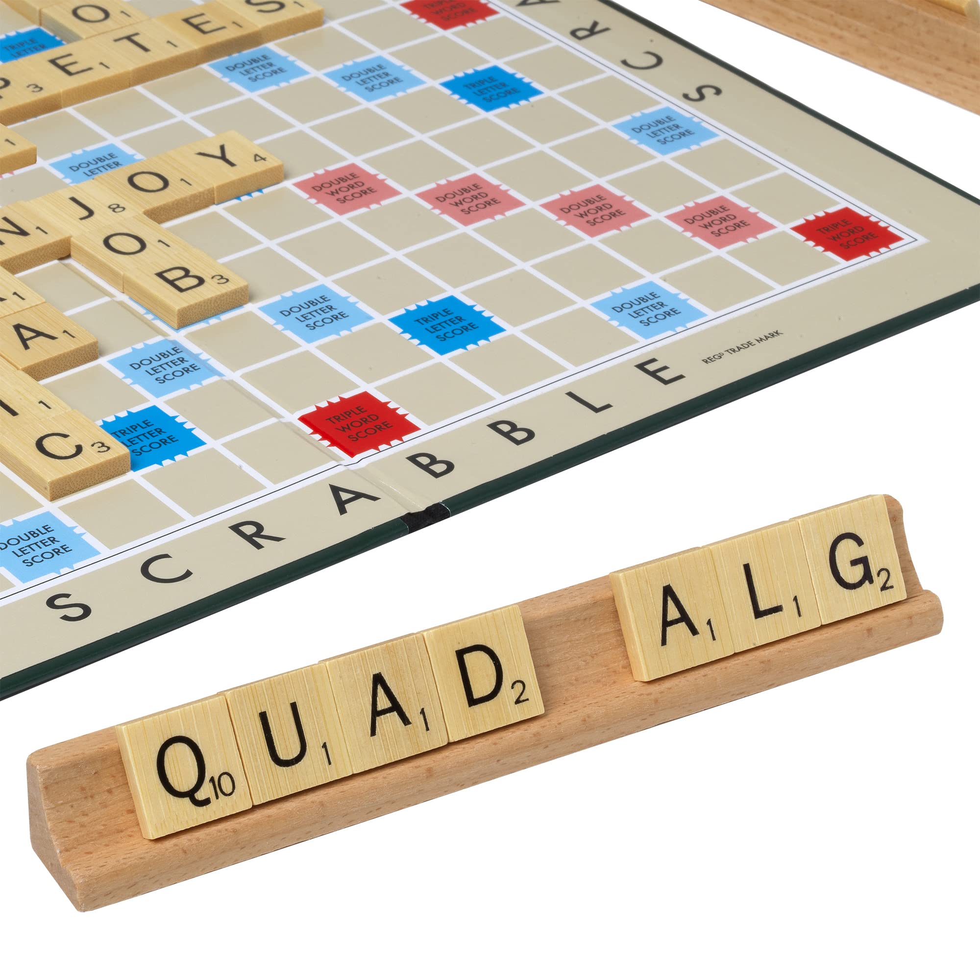 Ideal Scrabble Classic Board Game with Wooden Tiles, 2-4 Players