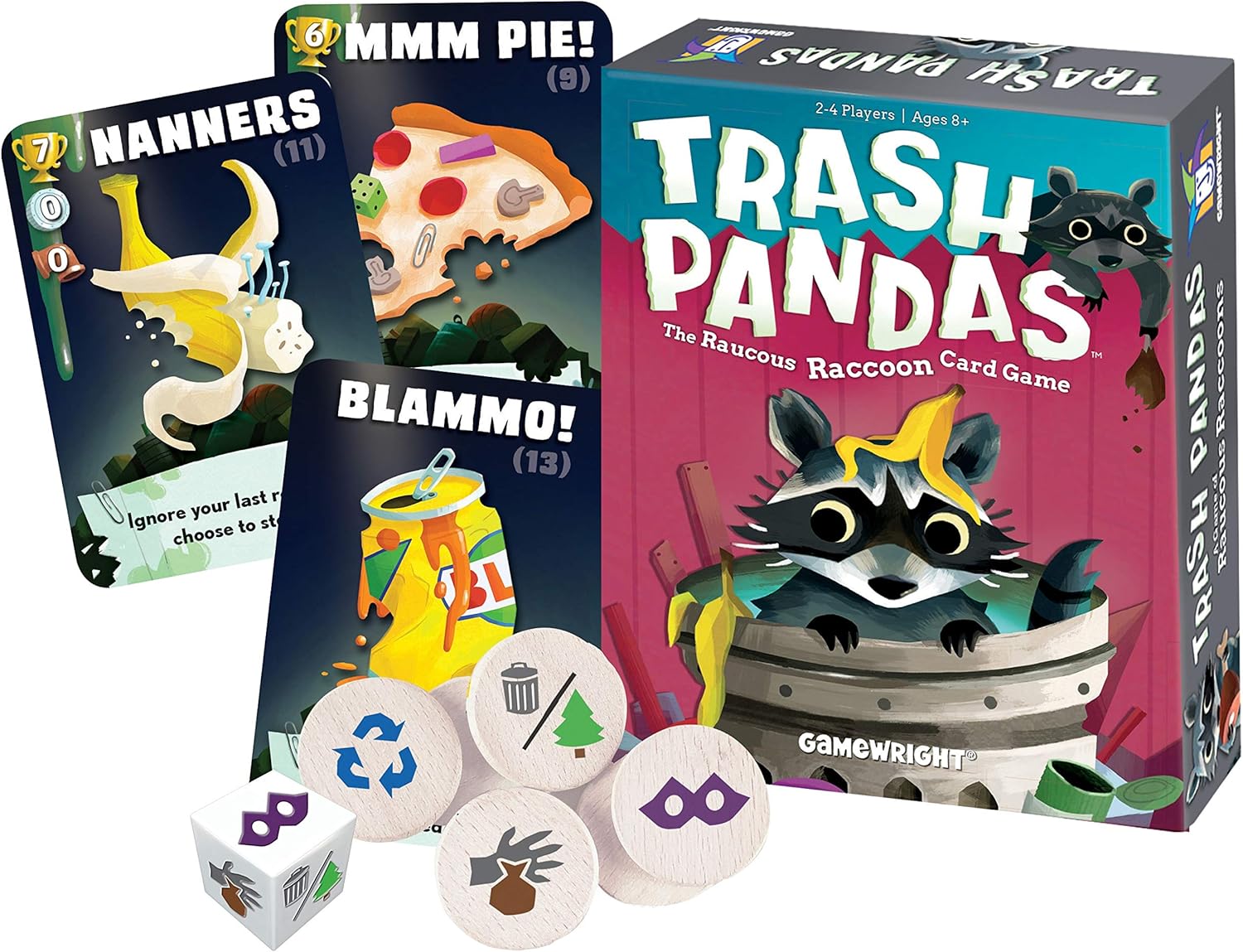 Gamewright Trash Pandas Miniature Game | Ages 8+ | 2-4 Players | 20 Minute Play Time