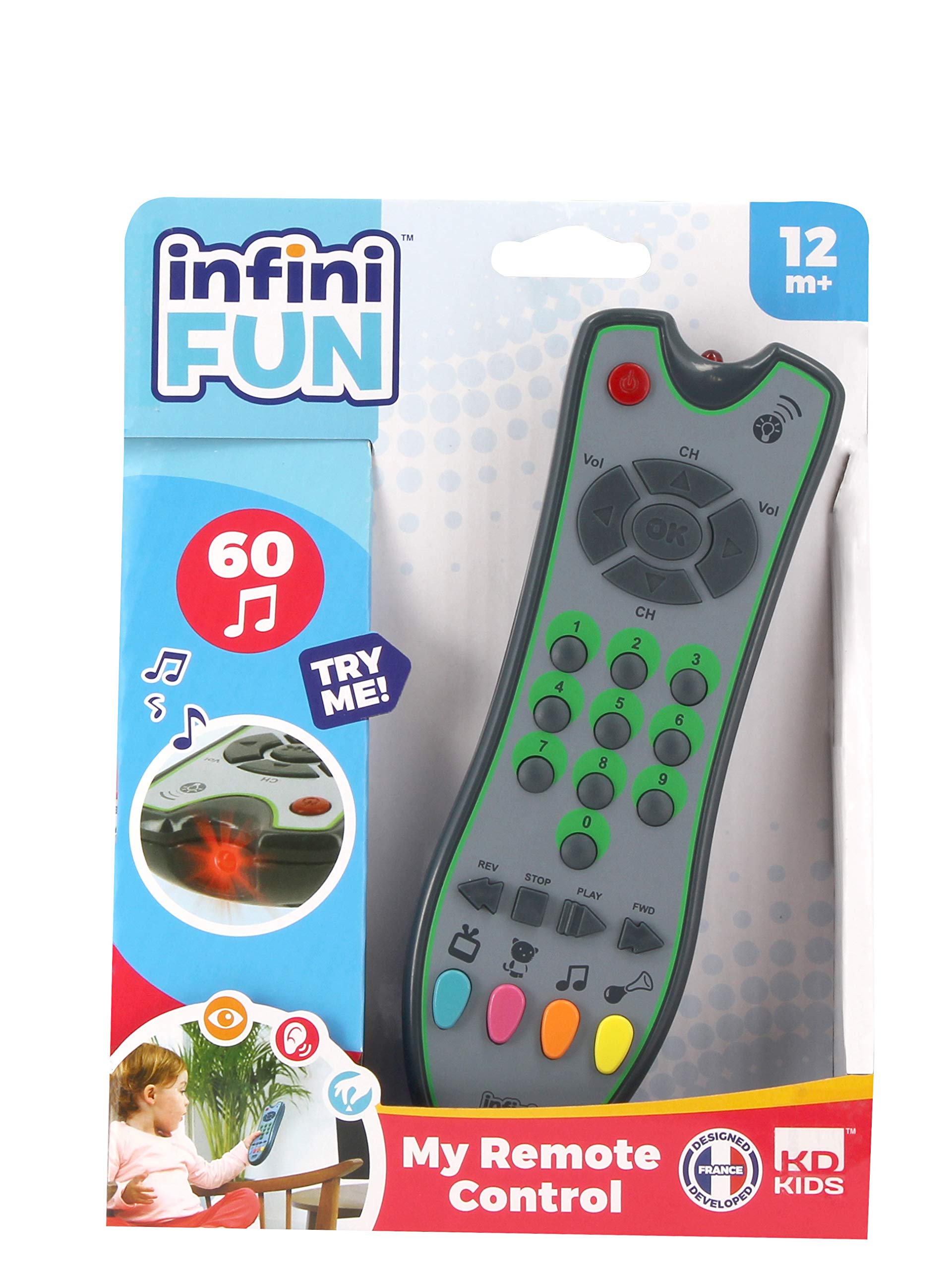 Infini Fun My First Remote Control - Imitation Game for Kids, Toy TV Remote (Ages 12 Months+)