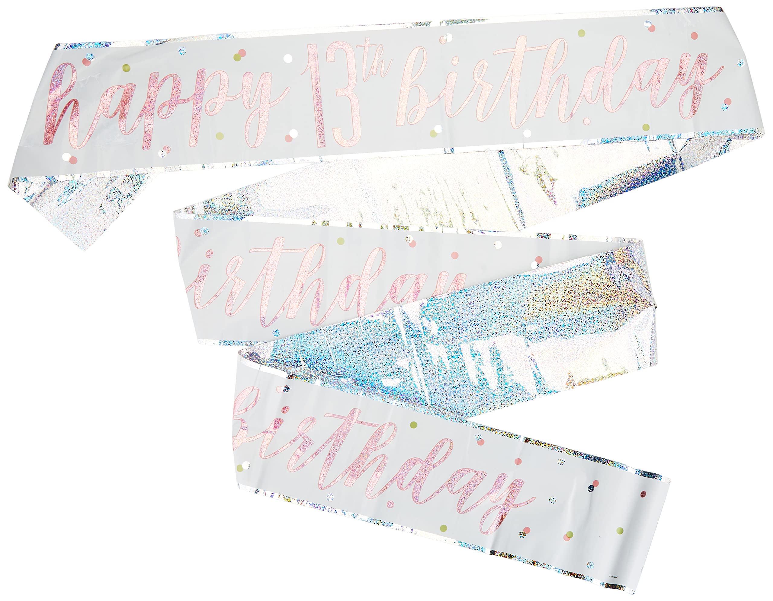 Unique - Rose Gold 13th Glitz Prism Birthday Banner (274cm)