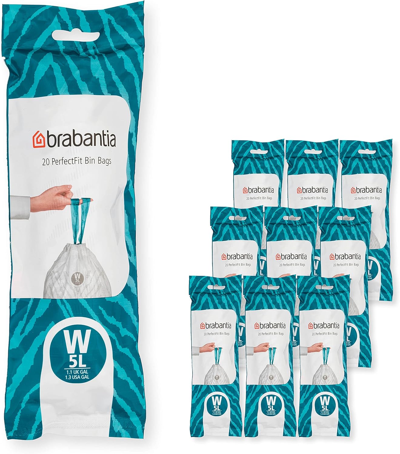 Brabantia - PerfectFit Bin Liners Multipack (Size W/5 Litre) Thick Plastic