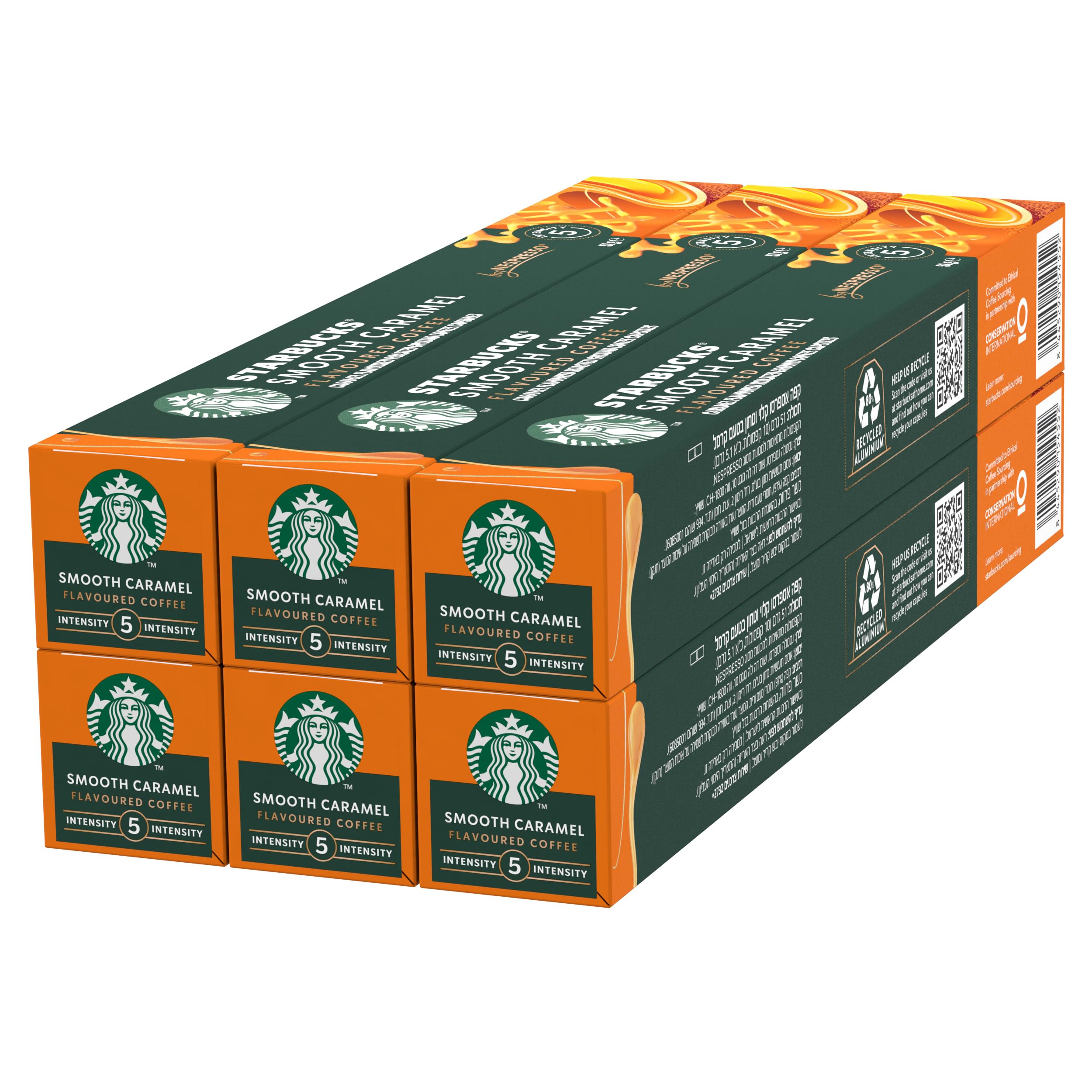 STARBUCKS - Smooth Caramel Flavoured Coffee by Nespresso, Blonde Roast, Single-Serve Capsules