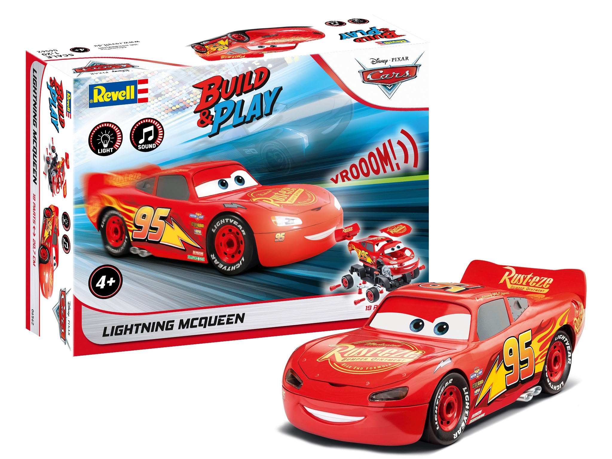 Revell Build & Play: Lightning McQueen Disney Cars - Interactive Building Kit with Lights & Sounds