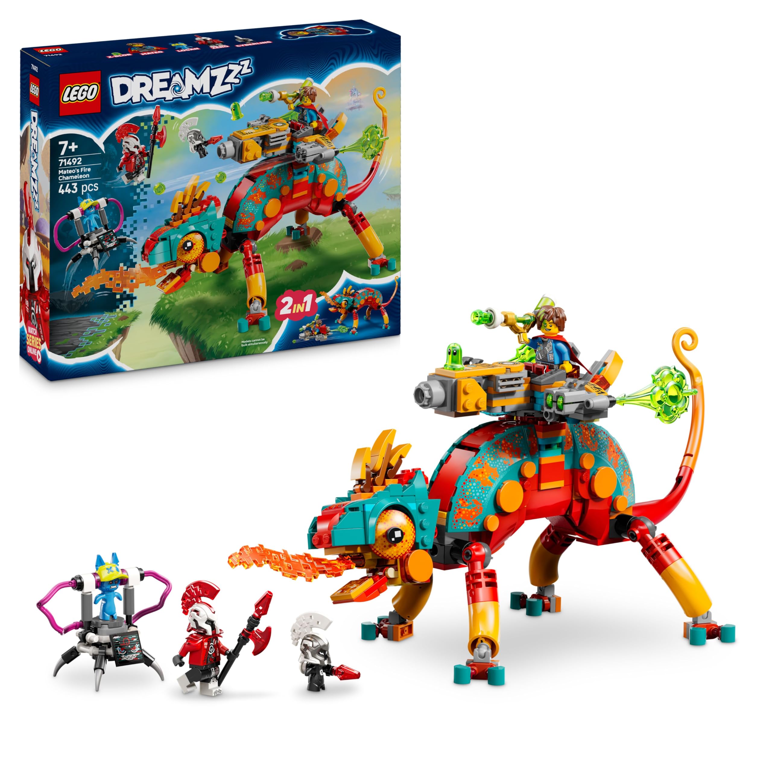 LEGO DREAMZzz Mateo's Fire Chameleon - 2-in-1 Transforming Animal Playset for Kids 7+