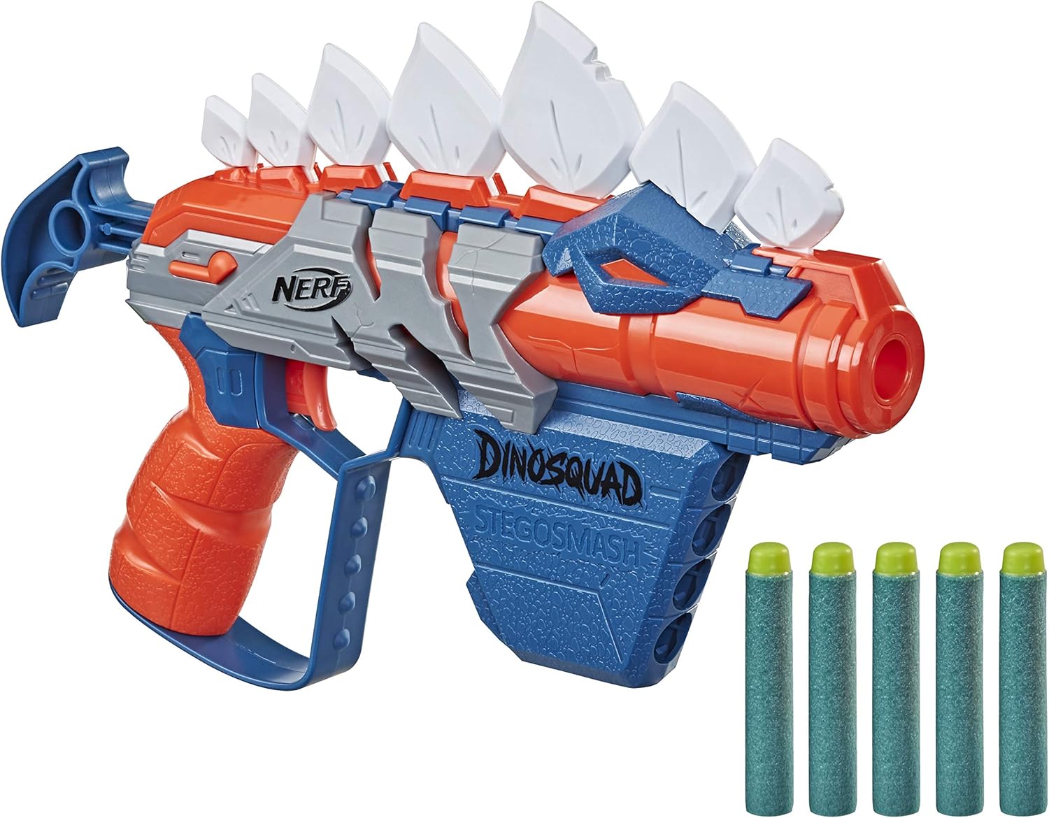Nerf DinoSquad Stegosmash Dart Blaster - Dinosaur Design with 5 Elite Darts