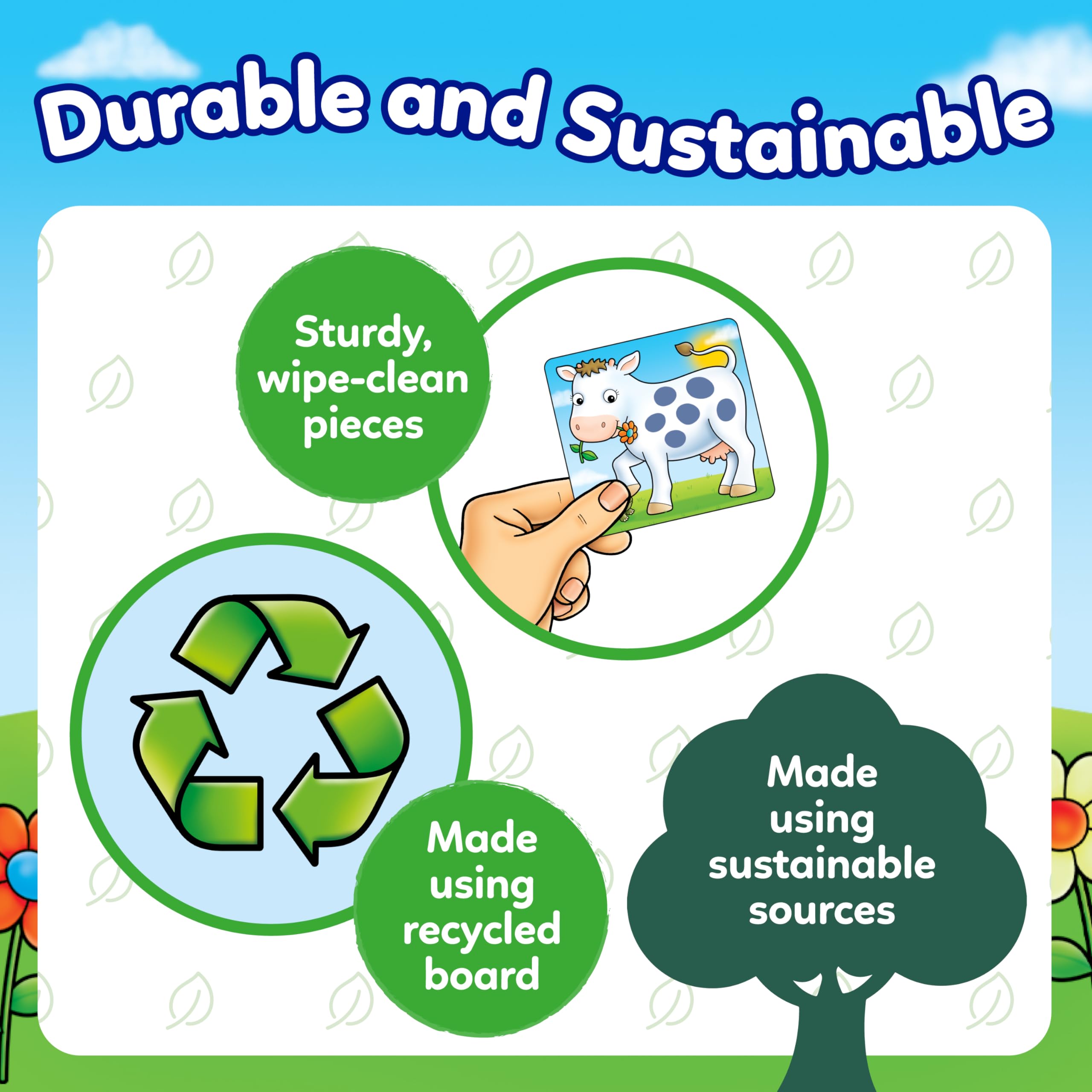 Orchard Toys Spotty Cows Mini Game – Number Matching Dice Game for Kids