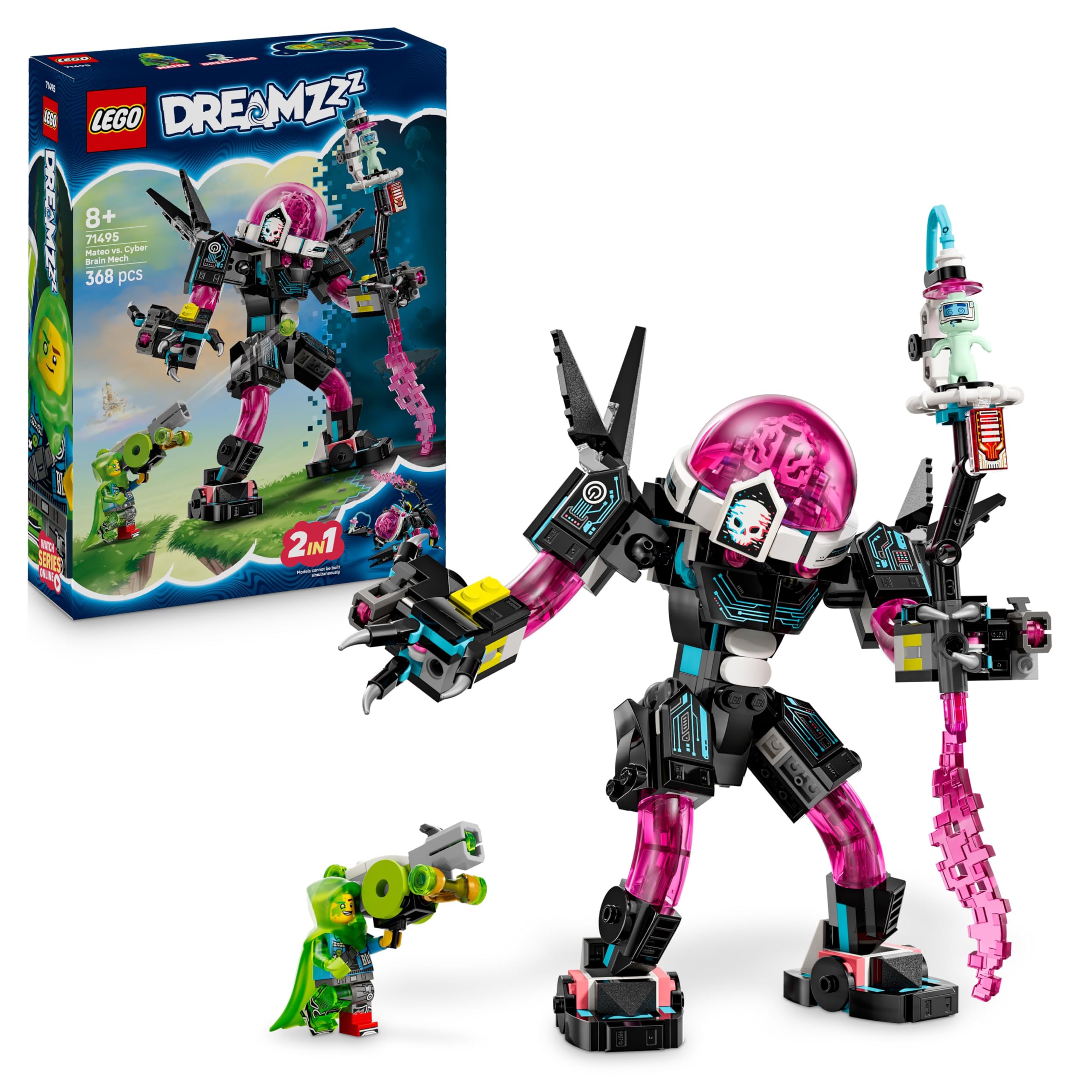 LEGO DREAMZzz 2in1 Mateo vs. Cyber Brain Mech - Rebuildable Robot Playset for 8+
