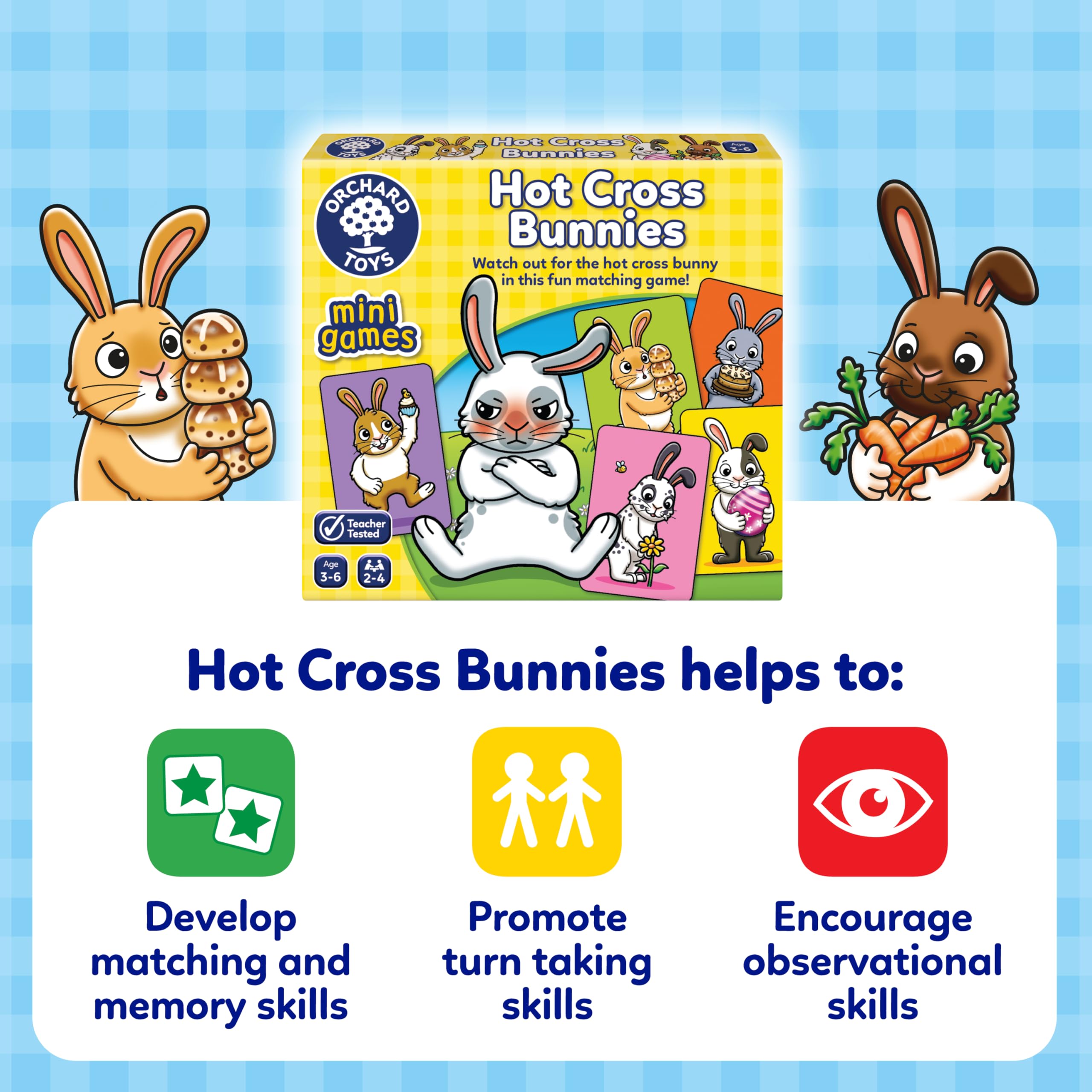 Orchard Toys Hot Cross Bunnies Snap and Pairs Mini Card Game for Kids