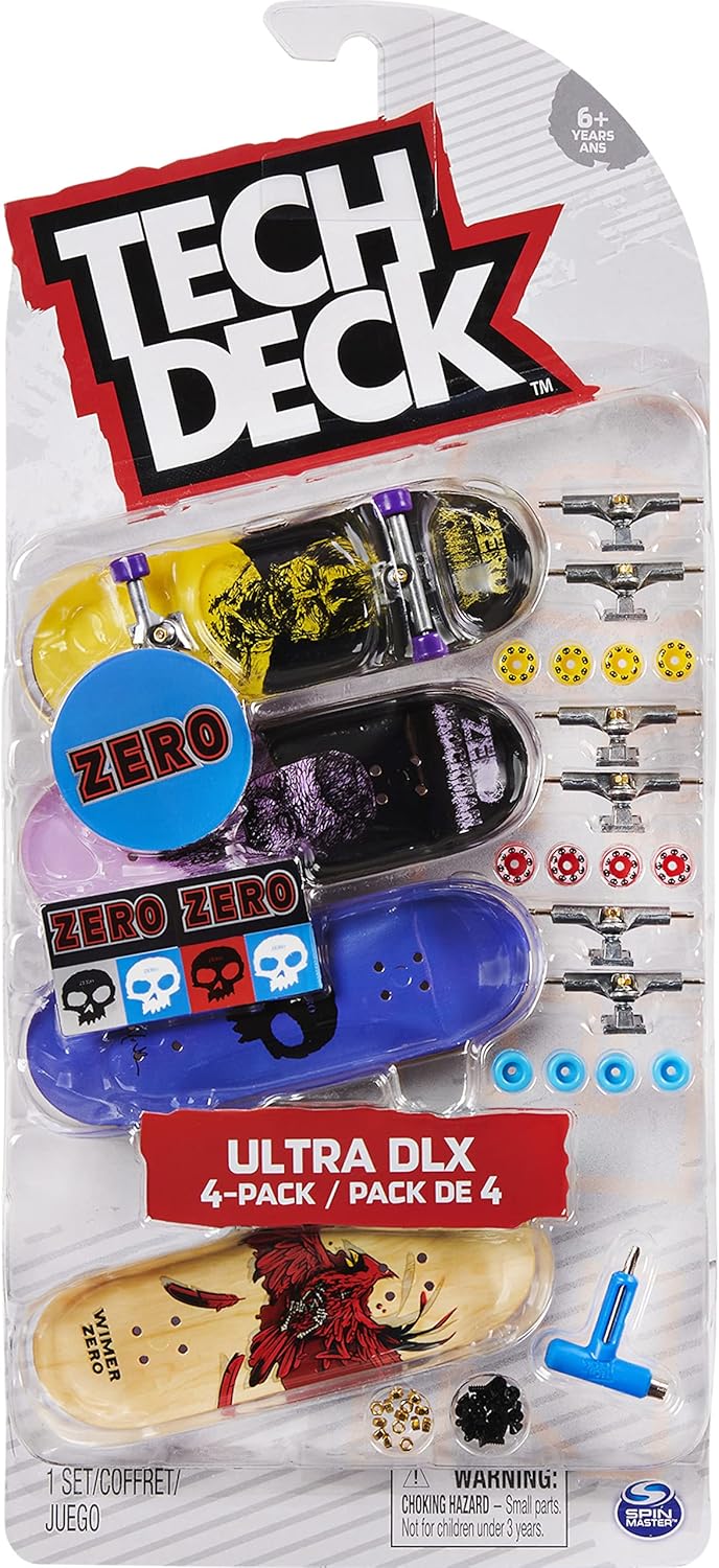 Tech Deck 96mm Fingerboards - Ultra DLX 4-Pack with Authentic Skate Graphics