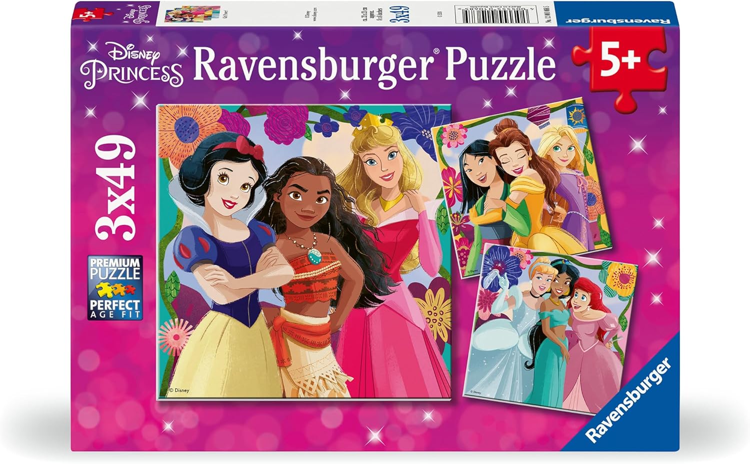 Ravensburger Disney Princess 3x 49-Piece Jigsaw Puzzles for Kids 5 Years and Up