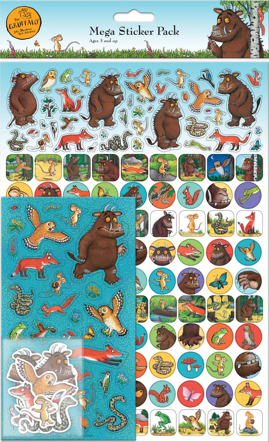 Paper Projects The Gruffalo Mega Sticker Pack - Official A4 Glossy, Foiled & Die-Cut Stickers