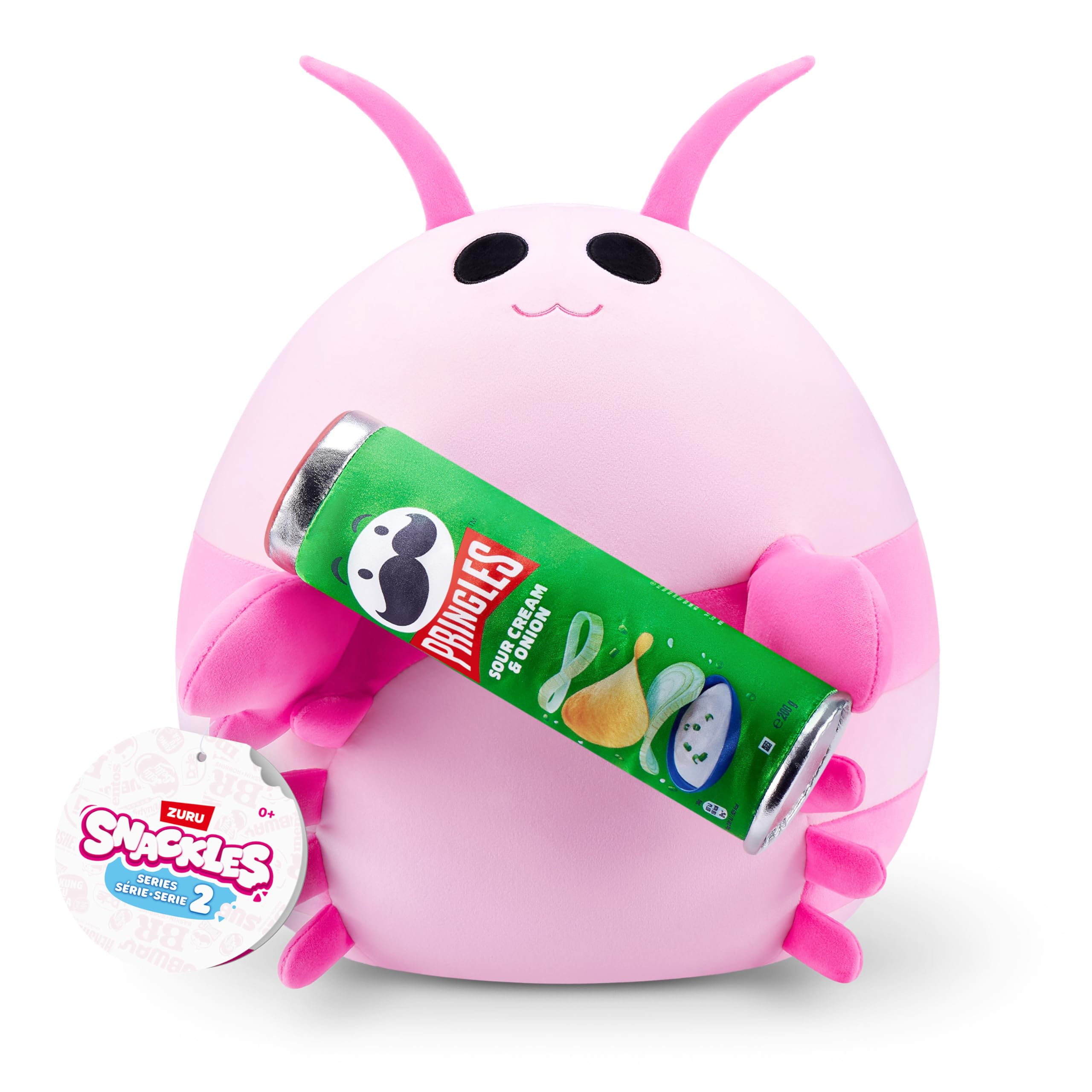 Snackles Series 2 - Pink Shrimp (Pringles, Sour Cream & Onion) Plush Toy, 8-inch Collectible Stuffed Animal